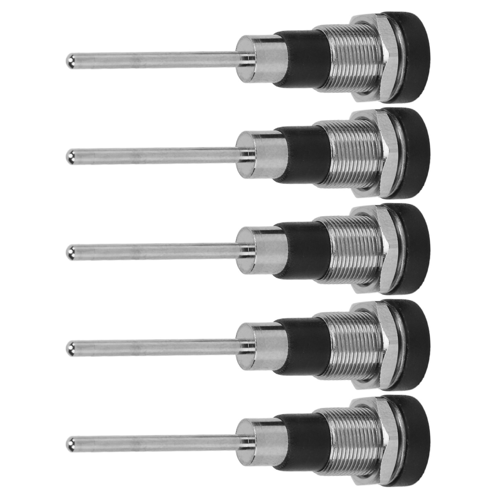 Set Mit 5 Bananensteckern, 4-mm-klinkenbuchse, Vernickeltes Messing, Klemmensatz J.40013, Schwarz