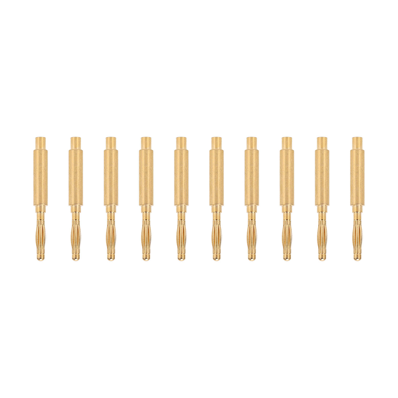 10 Vergoldete 2-mm-bananenstecker, Vergoldeter Anschluss, Optimale Übertragung, Kupfer, Instrumentenprüfung, 10er-packung