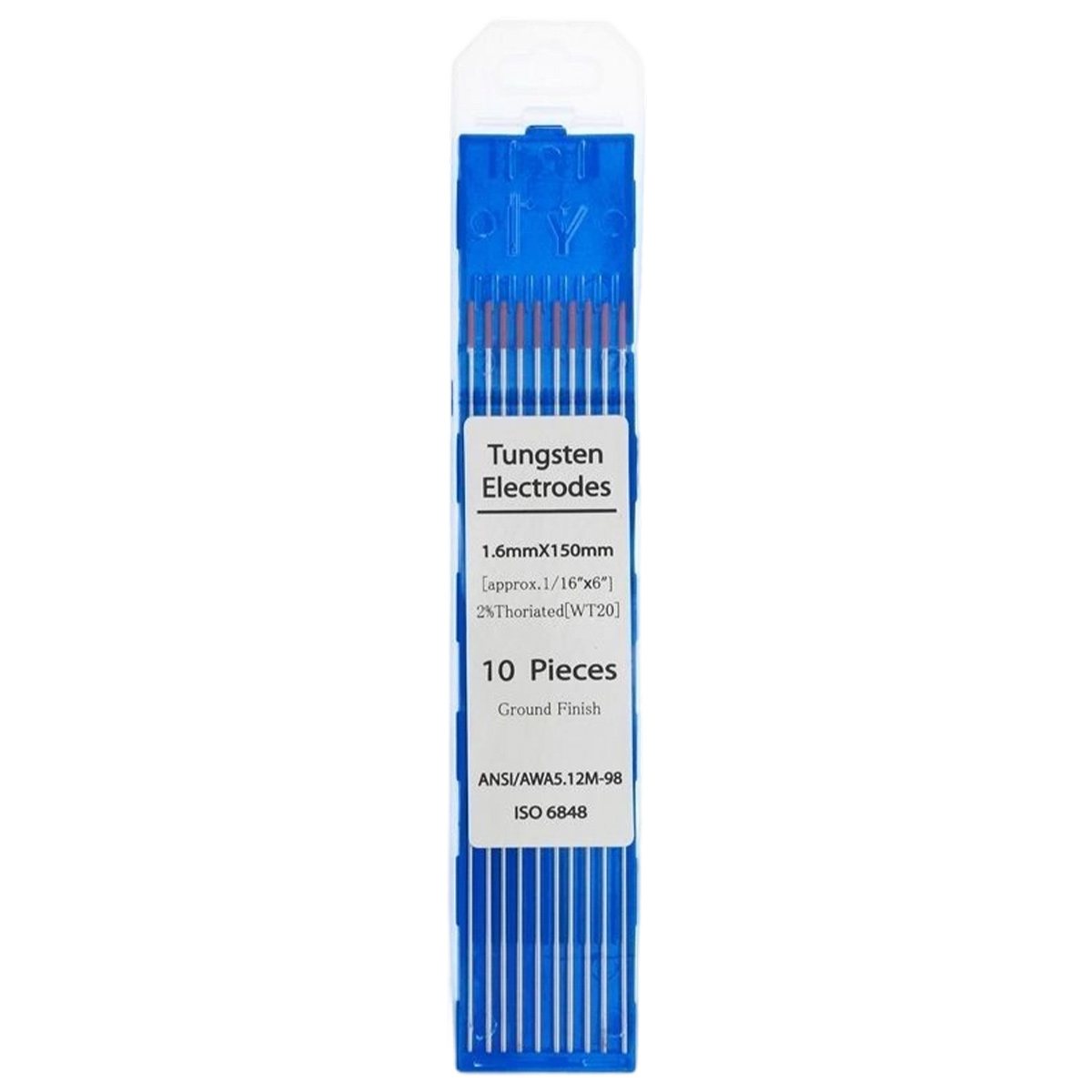 Wy20 2,0 % Wolframelektroden, Blaue Spitze, 1,6 Mm X 150 Mm Für Wig-schweißen, 10er-packung