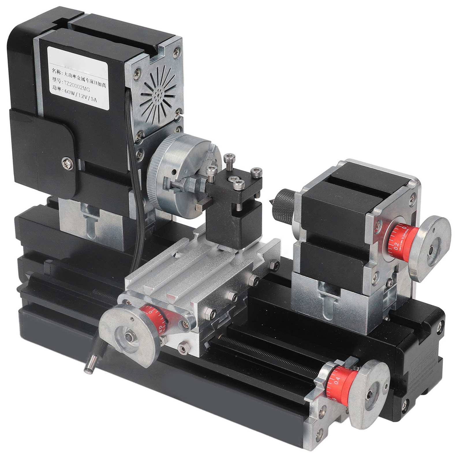 Kompakte 12v 60w 12000 U/min Metalldrehmaschine, Hochleistungsdrehmaschine Mit Bohrfutter, Elektromotor Für Heimwerkerprojekte, 100-240v Eu-stecker