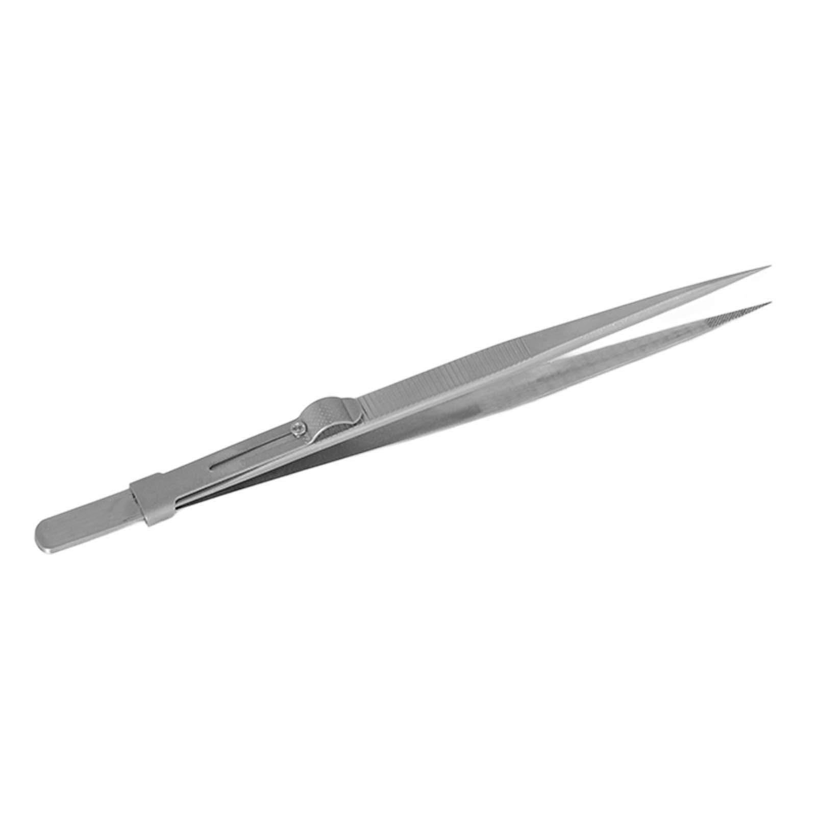 Pinzette Aus Legiertem Stahl, Verstellbarer Schiebeverschluss, Antimagnetisch, Feine Spitze Für Elektronikreparaturen, Präzisionswerkzeug