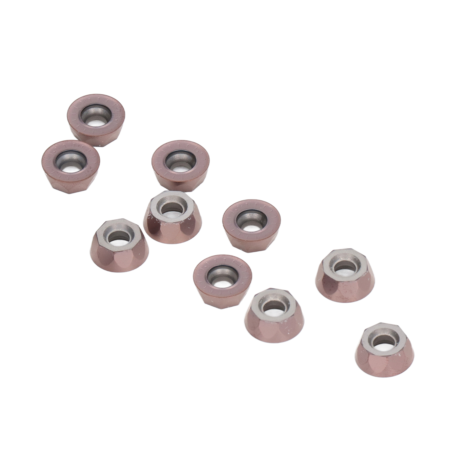 Satz Mit 10 Runden Hartmetall-wendeschneidplatten Rpmt10t3moe-p Für Cnc-holzdrehmaschinen, Diy-drechselmesser, Bronzebeschichtung, Metallbearbeitungswerkzeuge, 10 Stück