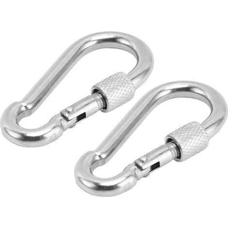 2 Stück Sicherheitskarabiner Aus Edelstahl 316, Federhaken Für Nautische Ausrüstung 6x60mm
