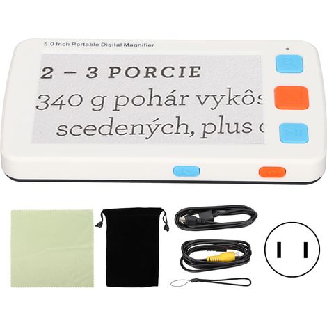 5-inch Portable Electronic Magnifier For The Visually Impaired - Lcd Screen With Digital Zoom - 100-240v Power Supply, Us Plug