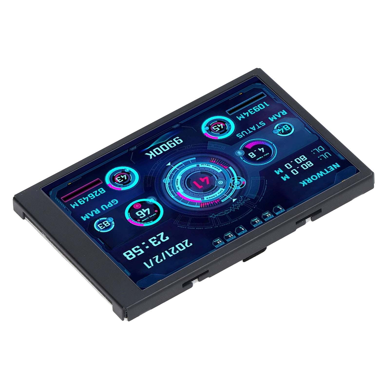3,5-zoll-bildschirm Mit Speziellem Standfuß, Um 360° Drehbarer Ips-vollwinkelmonitor, Für Itx-gehäuse, Kompakter Überwachungsbildschirm