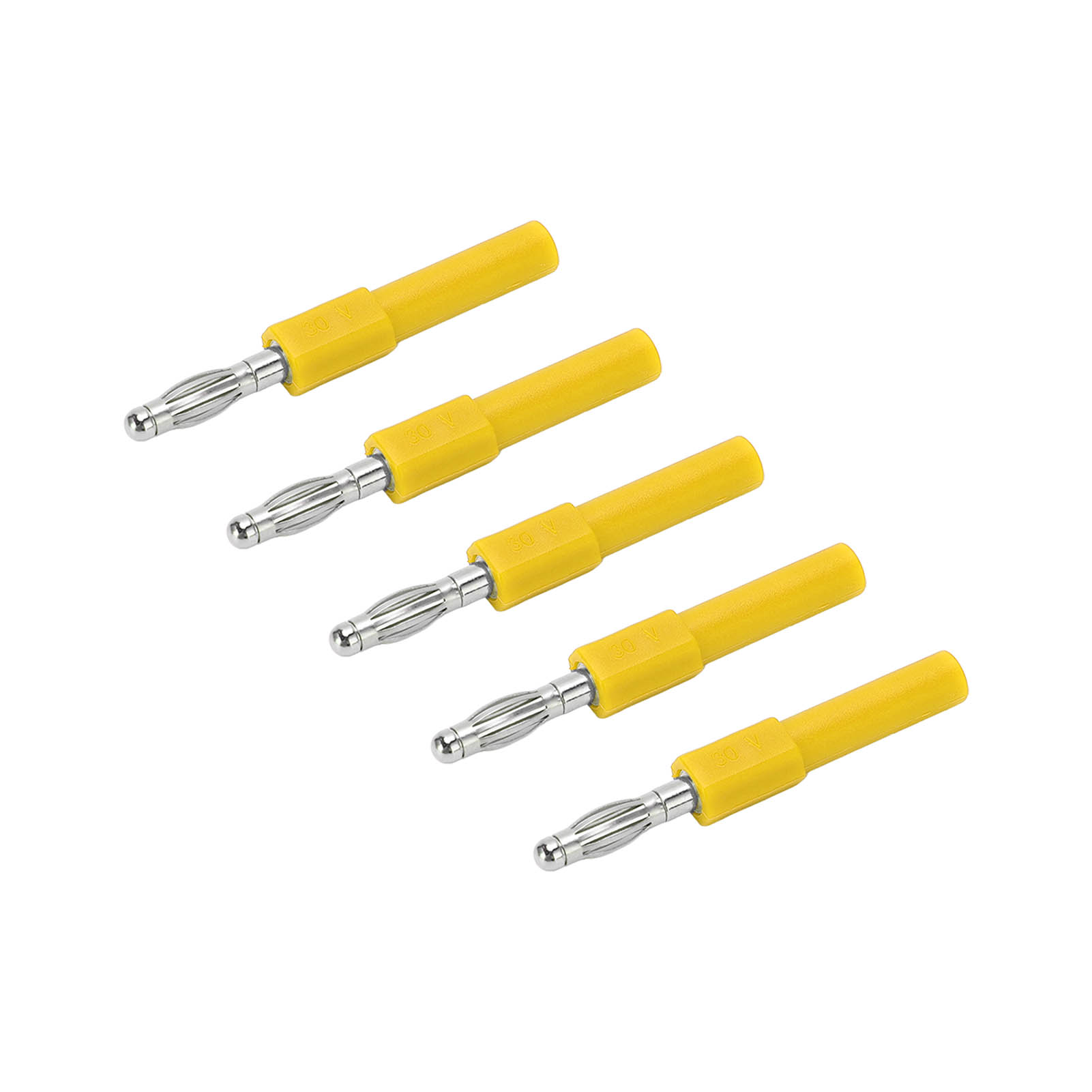 4-mm-x5-bananenstecker, Robuster Adapter, Hervorragende Leitfähigkeit, 4-mm-auf-2-mm-umwandlung, Gelber Bananenstecker, Gute Verbindung