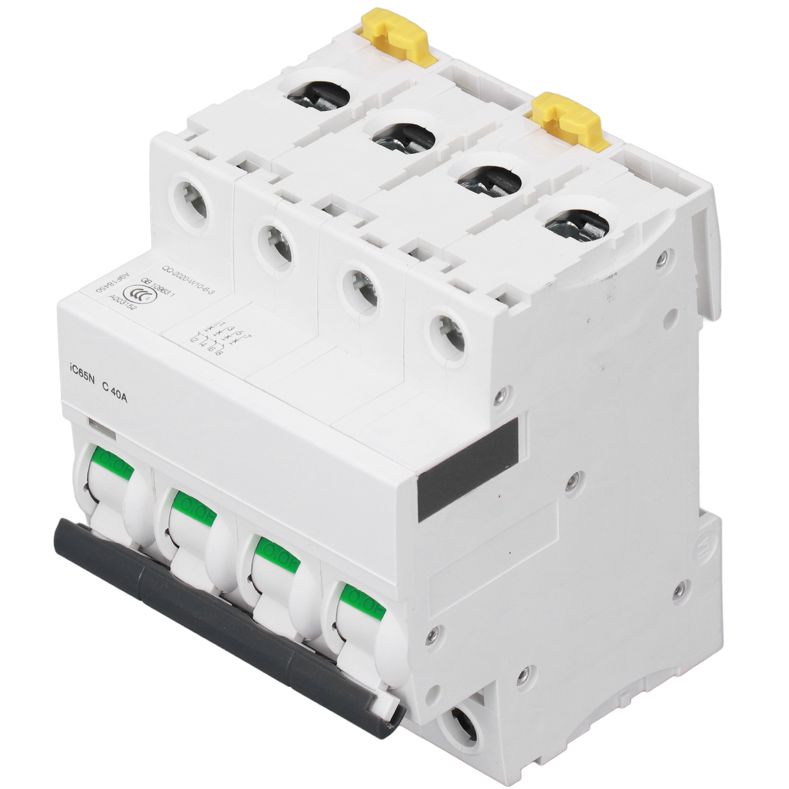 Miniatur-leistungsschalter 4p 40a Pa66 Din-schiene, Automatischer Schalter, 400v Niederspannung, Abschaltvermögen 6000a