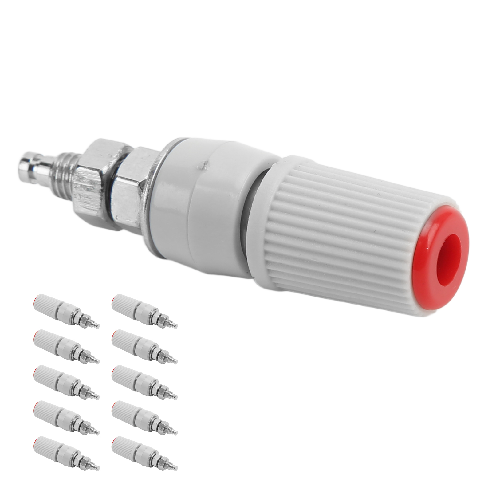 Bananenstecker 4 Mm X 10, M5-buchse Aus Vernickeltem Kupfer, Montagebuchse Für Elektronische Geräte, Set Mit 10 Stück.