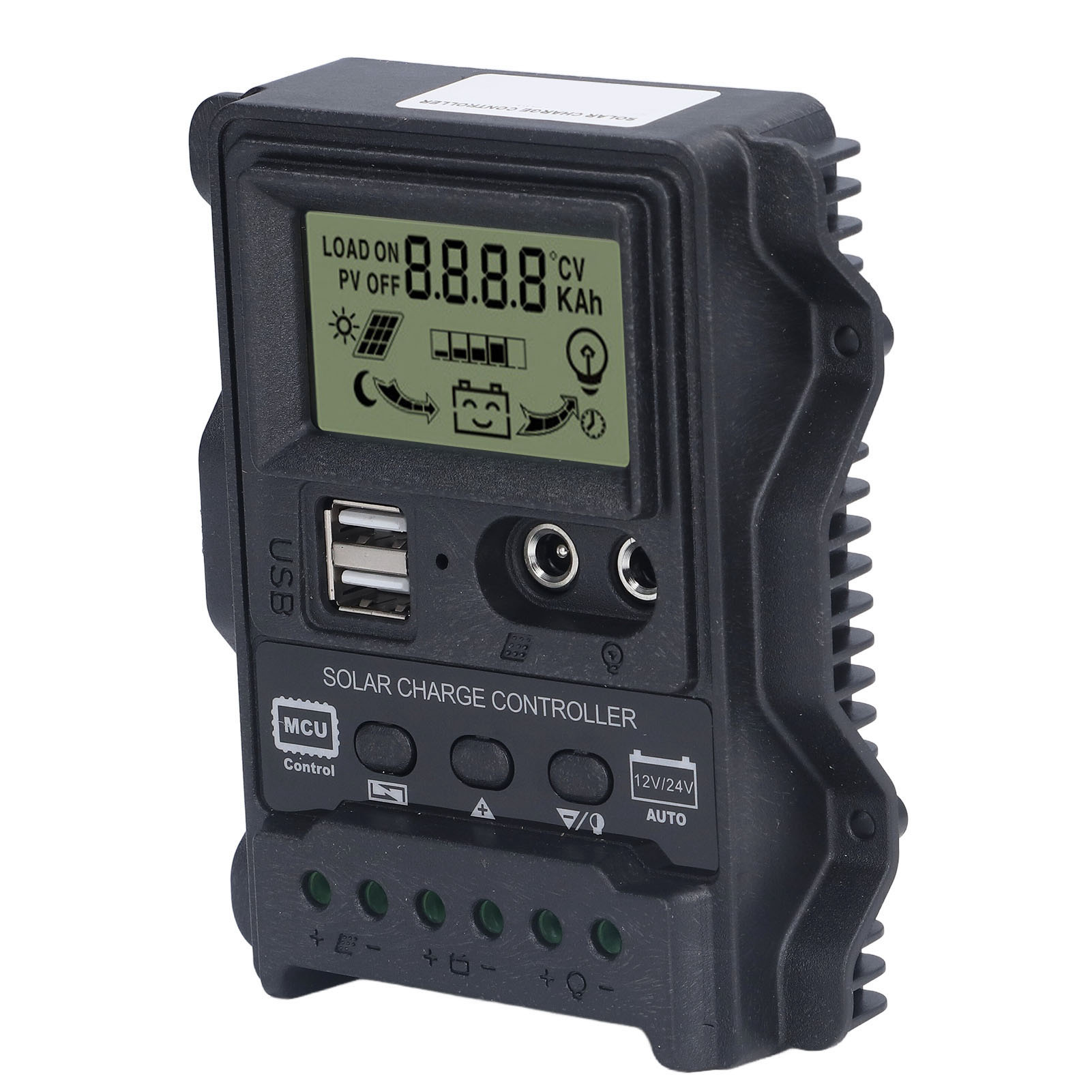 10a 12v/24v 130w/260w Pwm-solarladeregler, Abs-gehäuse Mit Lcd-bildschirm, Dual-usb-anschluss, Automatische Lichtfunktion