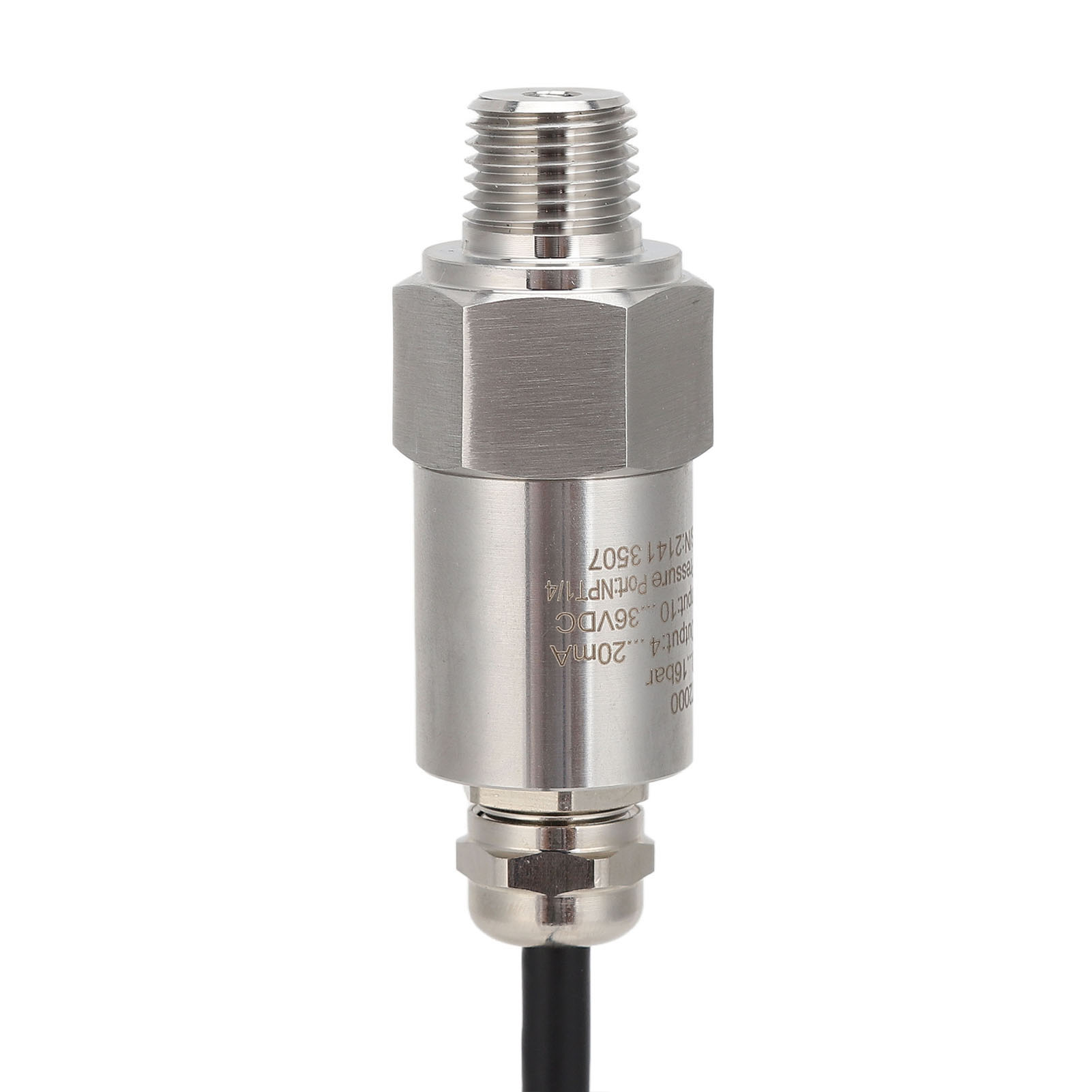 Druckmessumformer Mit Sensor, 4–20 Ma, Npt1/4-ausgang Für Luft Und Wasser, Dc 10–36 V, Gerader Anschluss