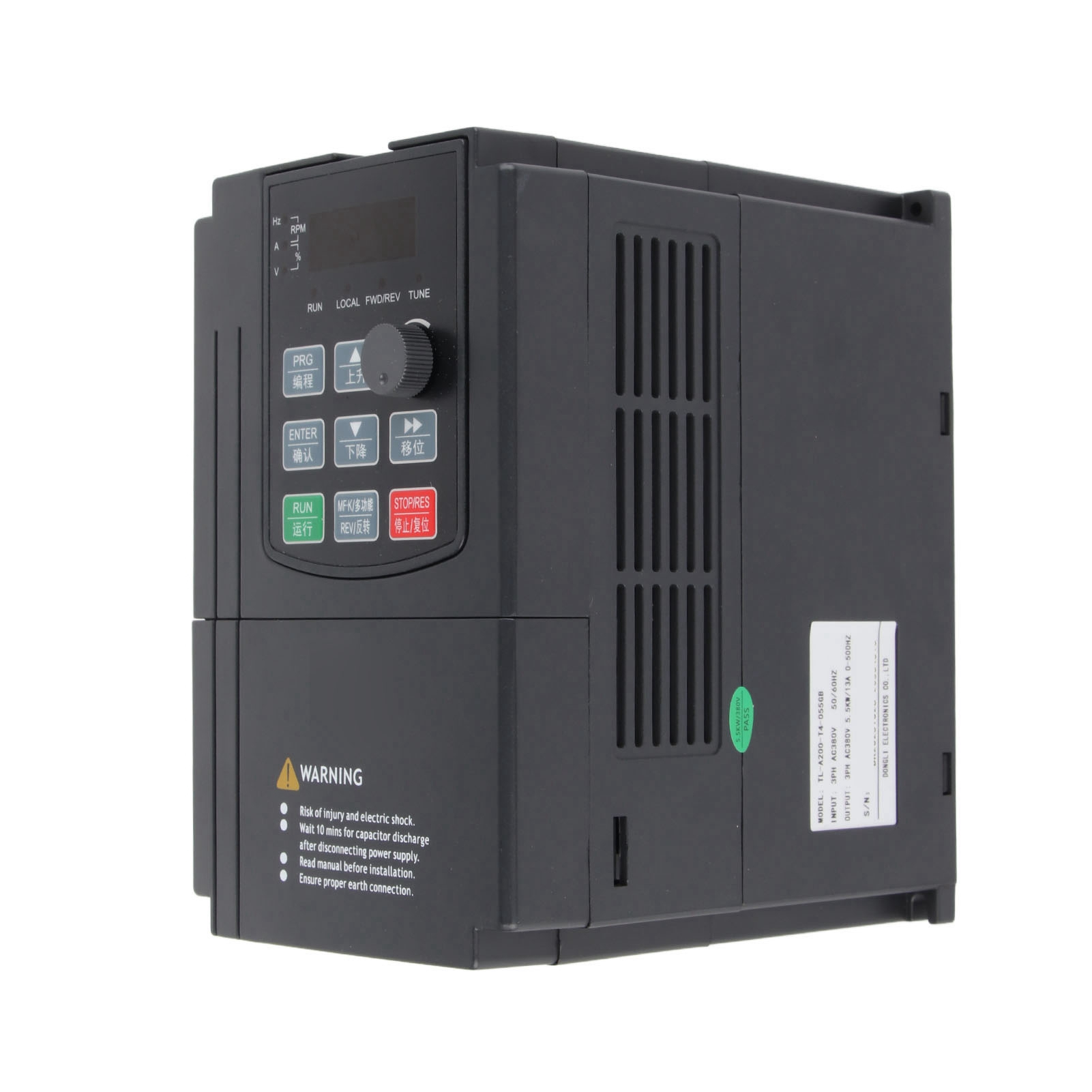 380-v-drehstrom-frequenzumrichter 5,5 Kw (7,5 Ps), 13 A, 8,9 Kva Für Asynchronmotoren, Industrieller Drehzahlregler