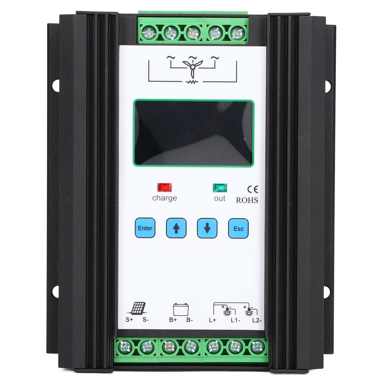 12v 24v 600w Hybrid-wind-solar-regler, Intelligenter Digitaler Dual-input-controller, Mppt-ladegerät Für Photovoltaik-module Und Turbinen, Automatische Regelung, Integrierter Schutz.