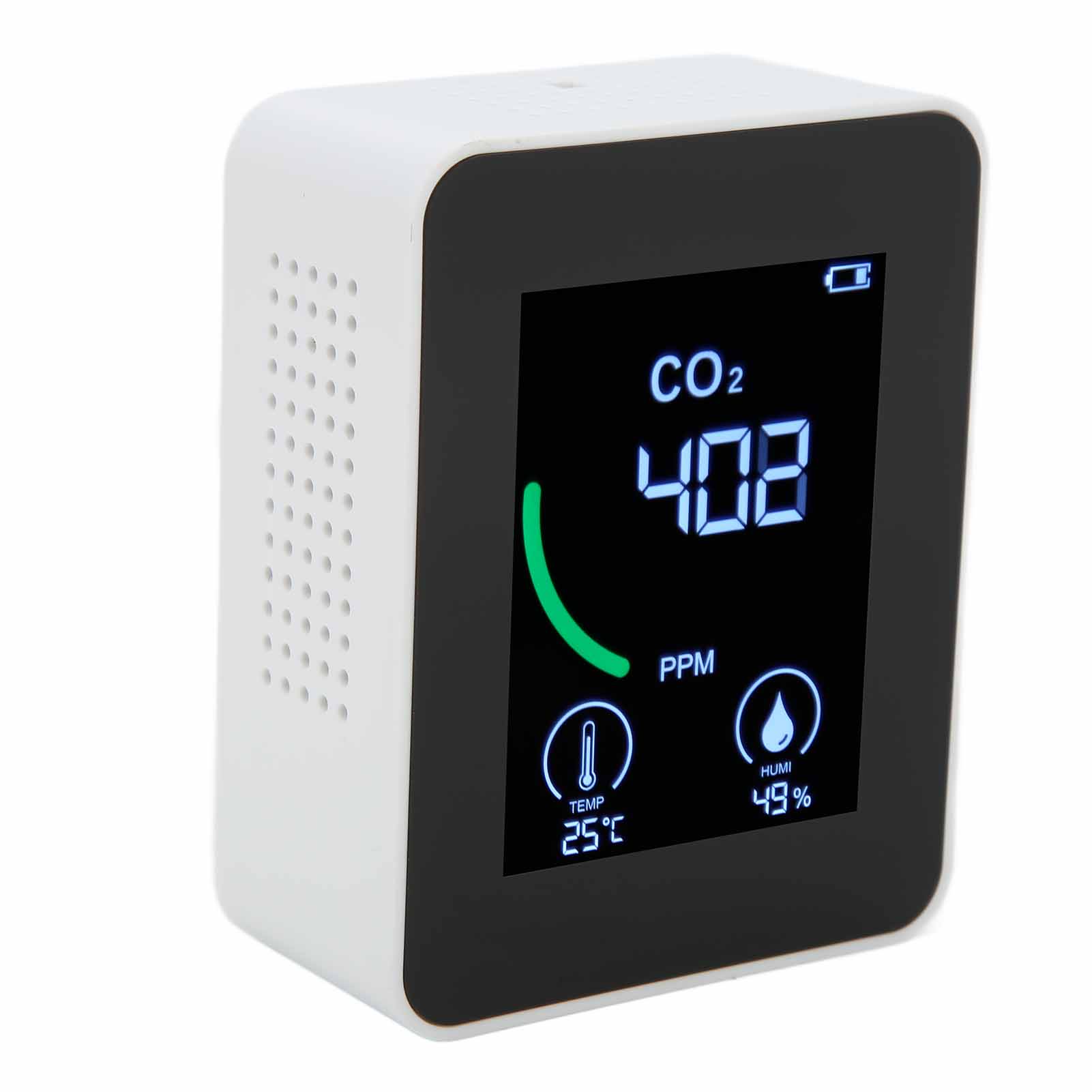 Zn-2co1tb 3-in-1 Smart Tragbarer Co₂-detektor, Bluetooth-luftqualitätsmonitor Mit Datenspeicherung, Hohe Genauigkeit, Weiß