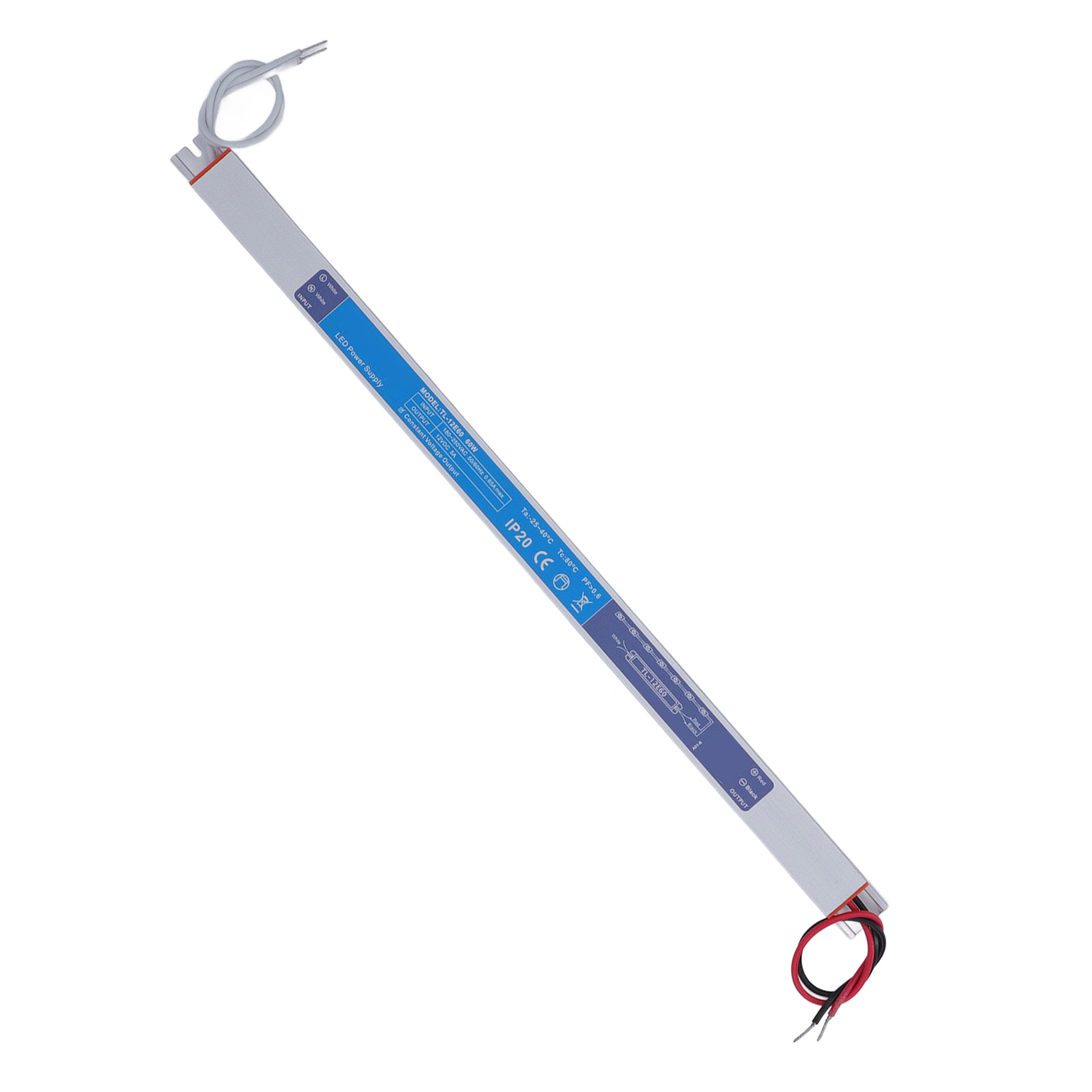 60w Ultraflaches Led-netzteil, 12v 5a Konstantspannungstransformator, Gehäuse Aus Aluminiumlegierung, 180-250v Ac, Treiber Für Led-streifen Und Strahler, Wasserdichtes Und Geräuschloses Netzteil.