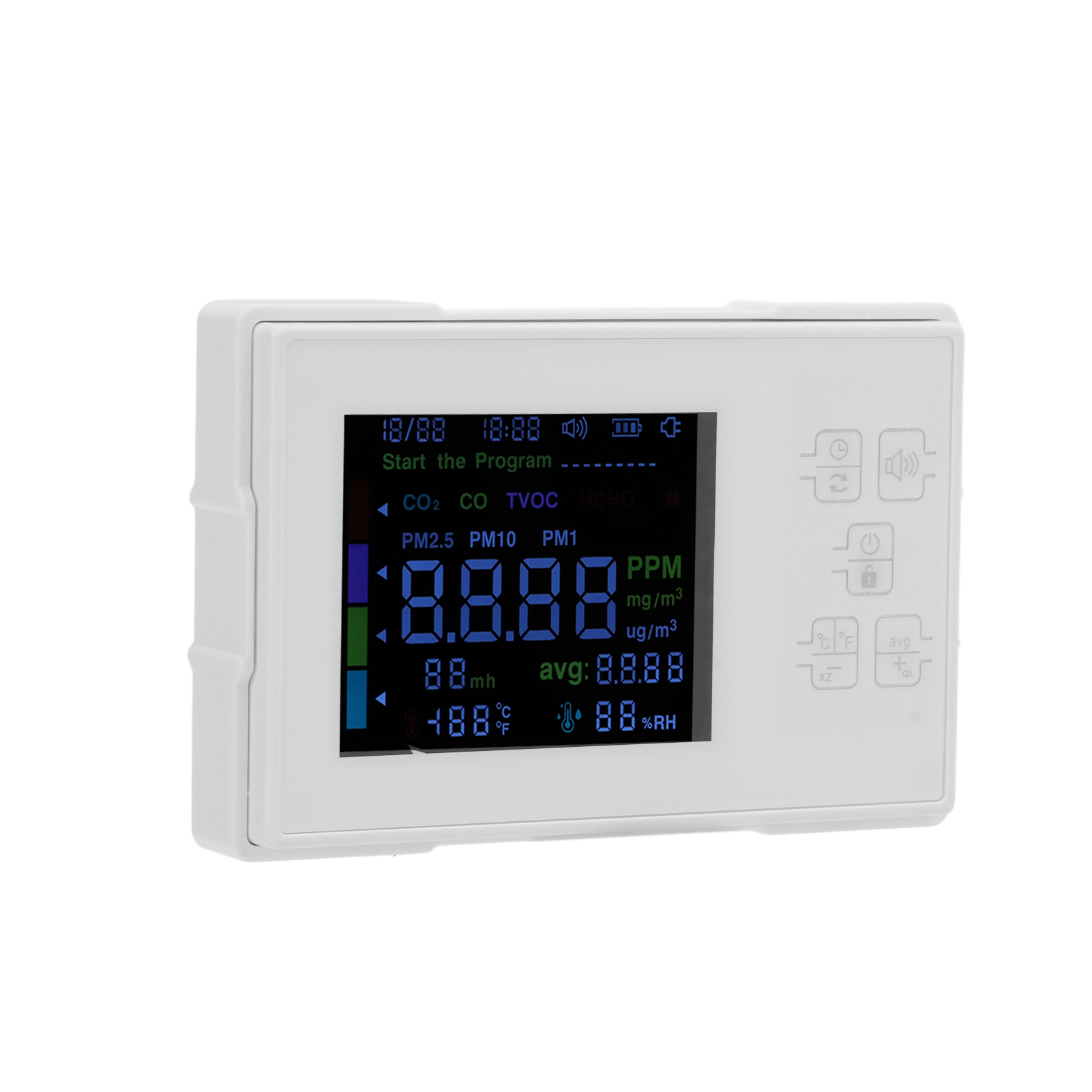 Kf-909 Luftqualitätsdetektor, Präzises, Wiederaufladbares Messgerät Zur Messung Der Innenraumluftverschmutzung Mit Lcd-bildschirm, Für Zuhause Und Büro