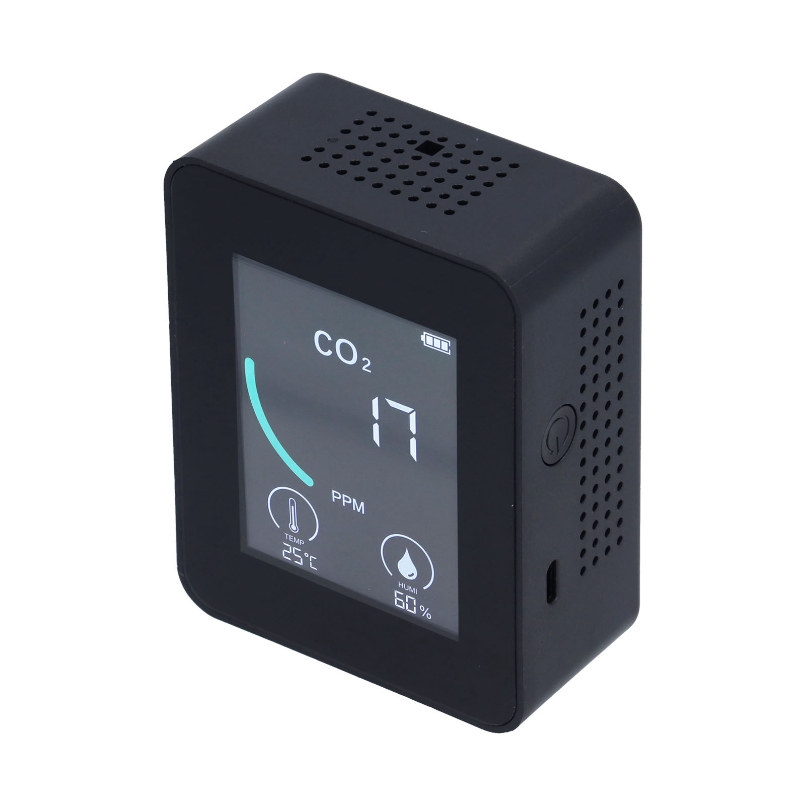 2-in-1 Lcd-co₂-detektor, Digitales Thermometer Und Hygrometer Mit Alarmfunktion, Tragbar, Echtzeitüberwachung Für Zuhause Und Büro, Schwarz