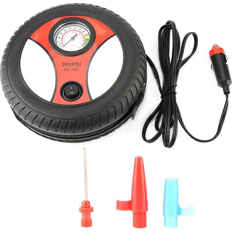 12v Tragbarer Auto-luftkompressor Mit Manometer Und Reifenpumpe Für Motorrad Und Fahrrad