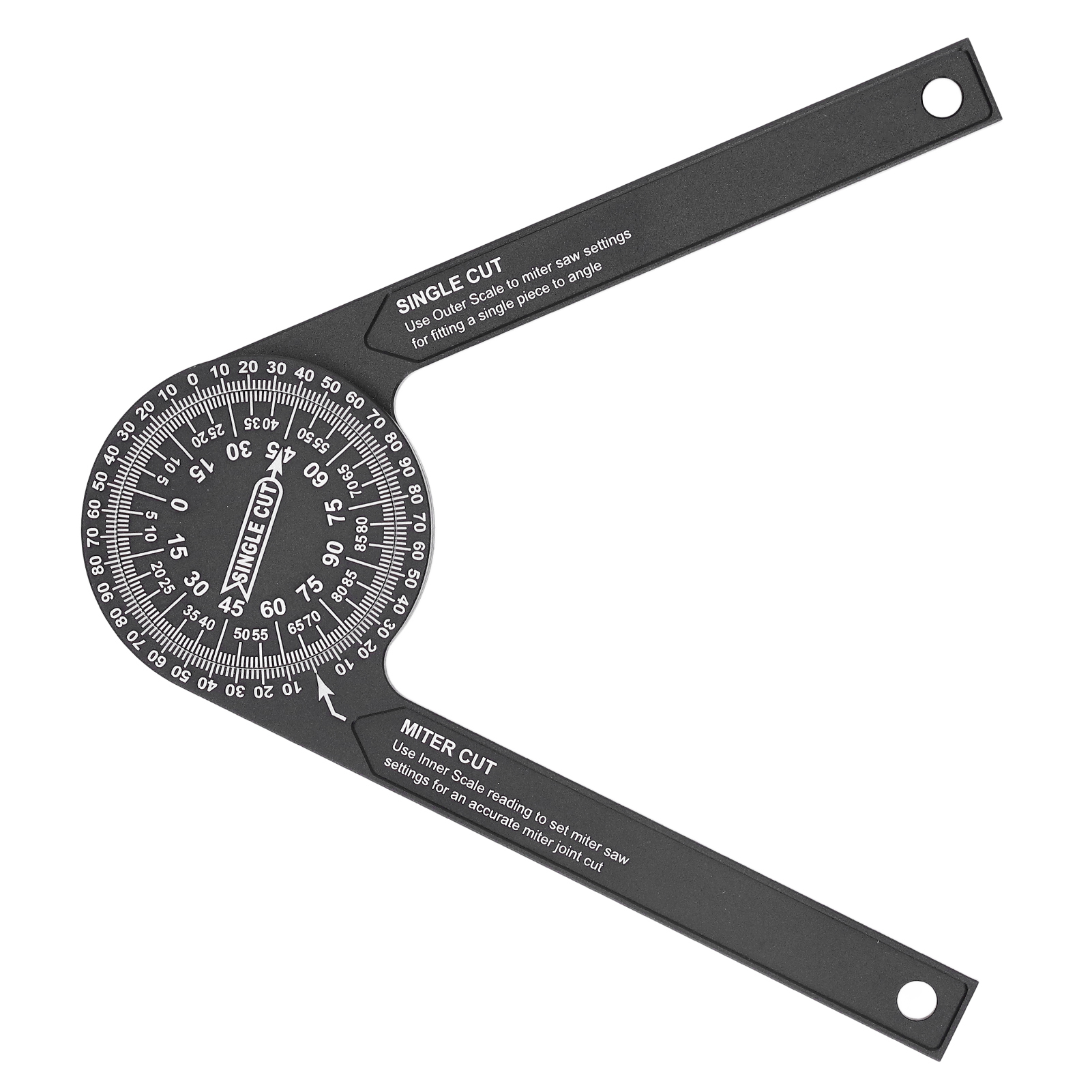 Winkelmesser Aus Aluminium Für Gehrungssägen, Präzisionsmesslineal Mit Lasergravierter Skala, Holzbearbeitungswerkzeug Zum Markieren Und Zur Winkelkontrolle, Robustes Und Leichtes Heimwerkerzubehör.
