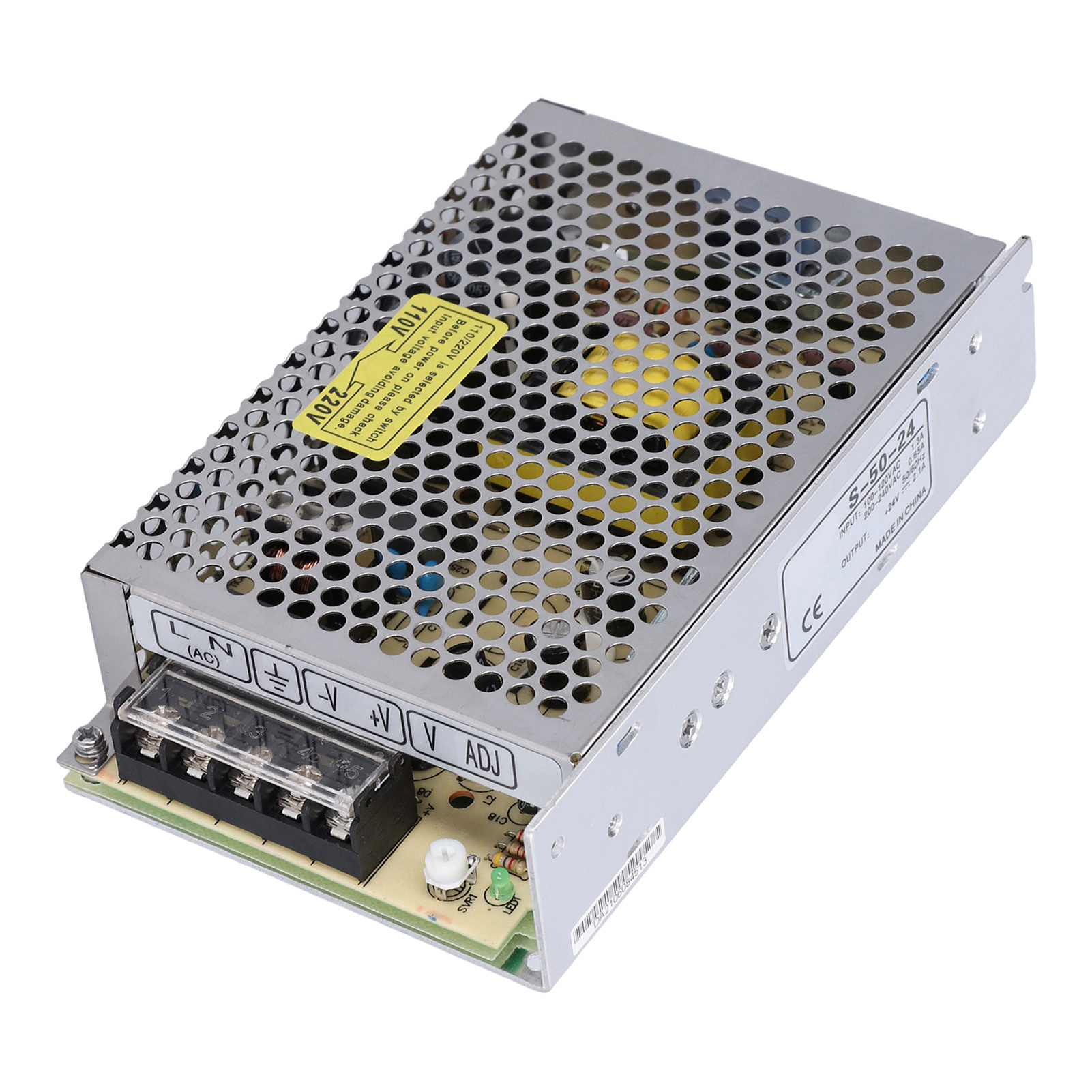 24v 50w S-50-24 Schaltnetzteil, Leichter Und Tragbarer Stromrichter, Verbesserter Sicherheitsschutz, Abriebfestigkeit, Zuverlässige Stromversorgung.