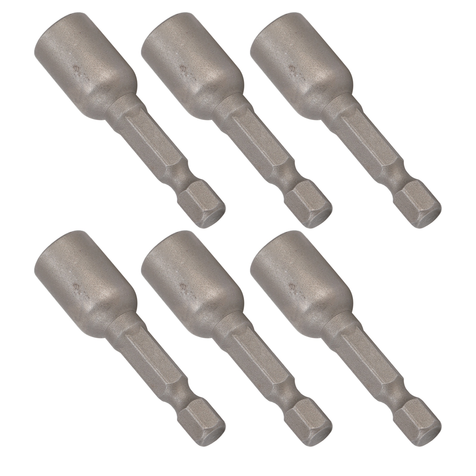 Set Mit 10 Magnetischen Innensechskant-steckschlüsseleinsätzen M8x48 Mm, Schlagbohrer Mit 1/4"-schaft, Grau