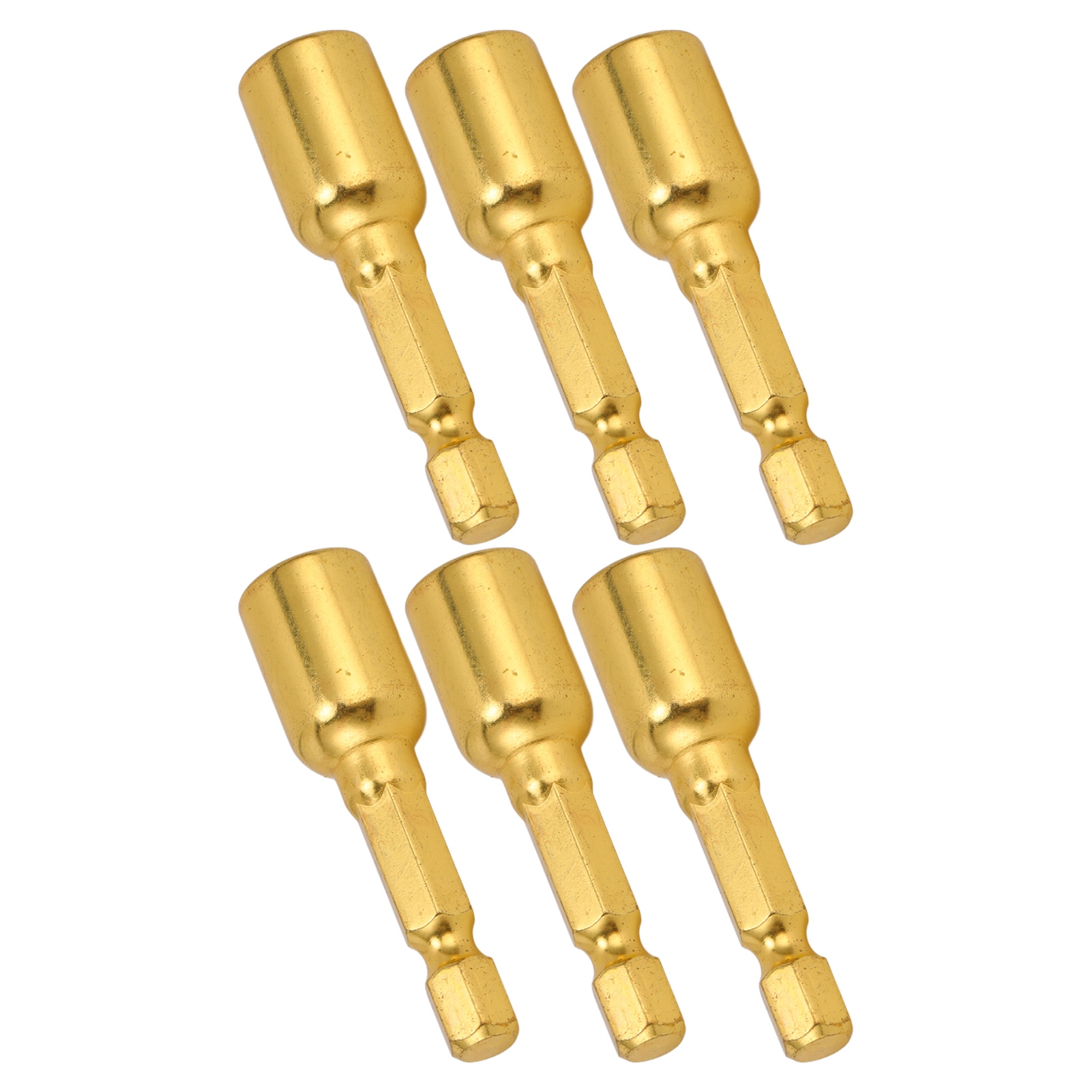 Set Mit 10 Magnetischen M8x48-mm-sechskantbits, Schlagschrauber-einsätzen, 1/4-zoll-schaft, Goldfarben, Bohradapter