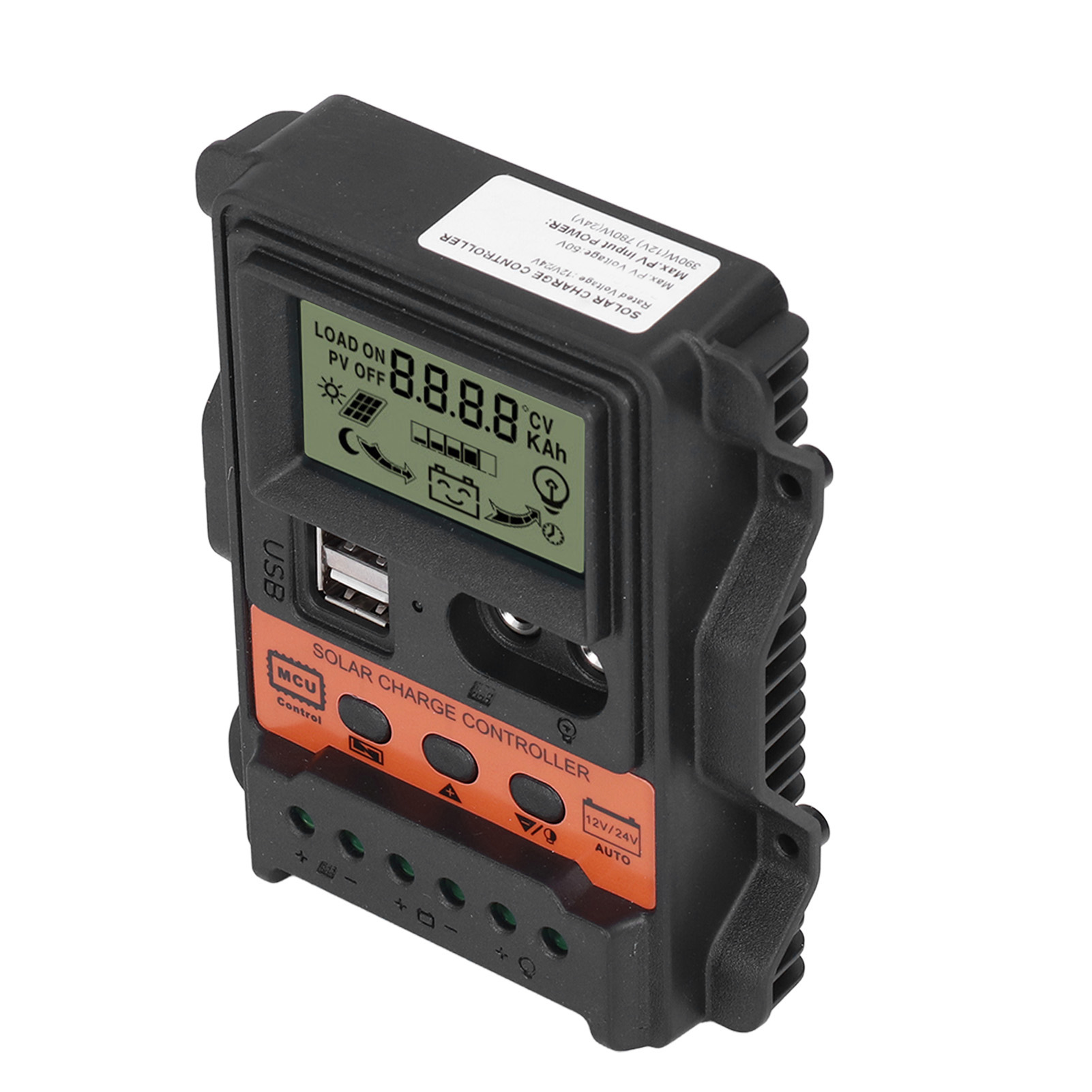 20a 12v/24v Pwm-solarladeregler Mit Lcd-bildschirm, Zwei Usb-anschlüssen, 260w/520w Panel-controller
