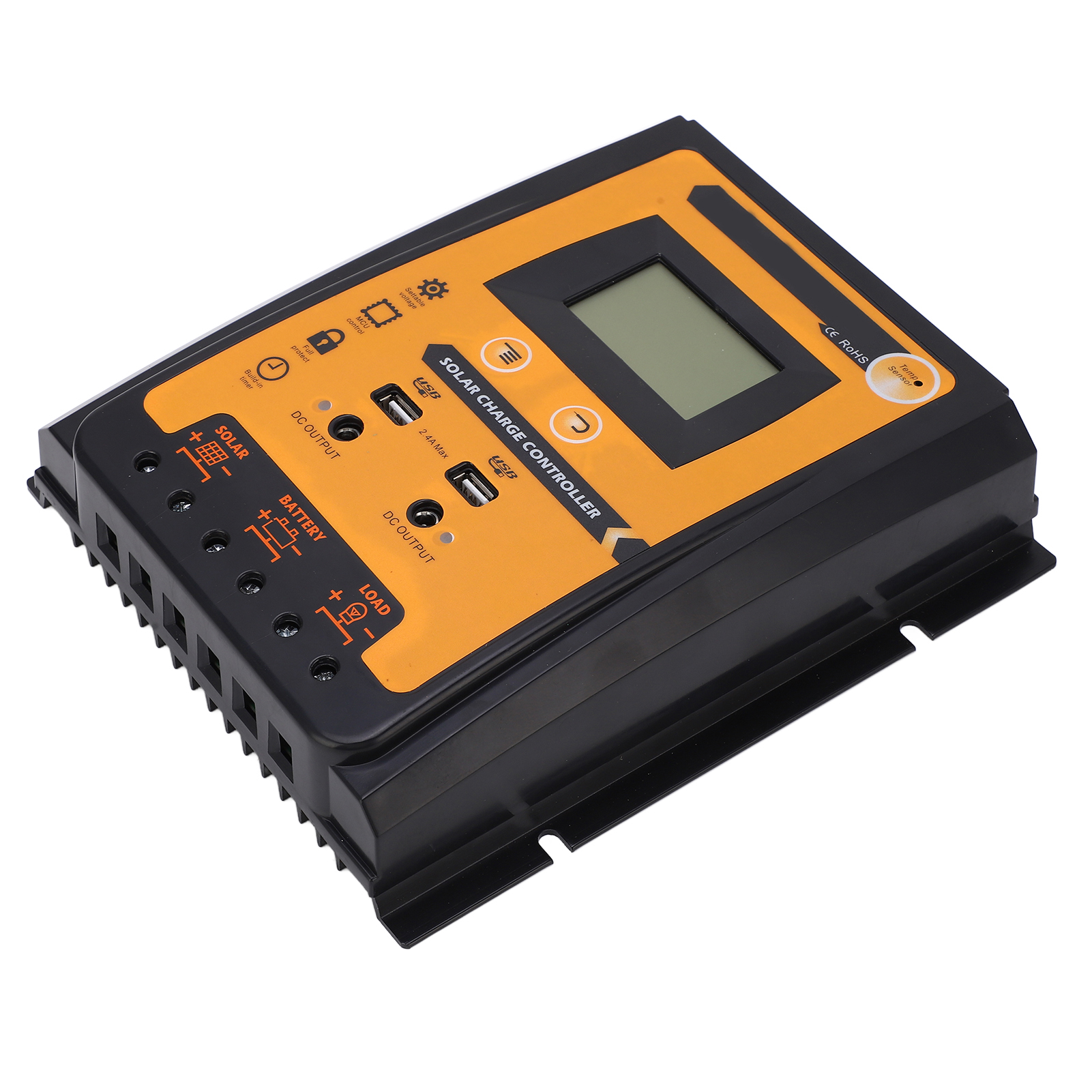 70a 12v/24v Solar-laderegler, Dual-usb-regler Mit Lcd-bildschirm, Smart-display, Lade-/entladeschutz, Solarmodulregler