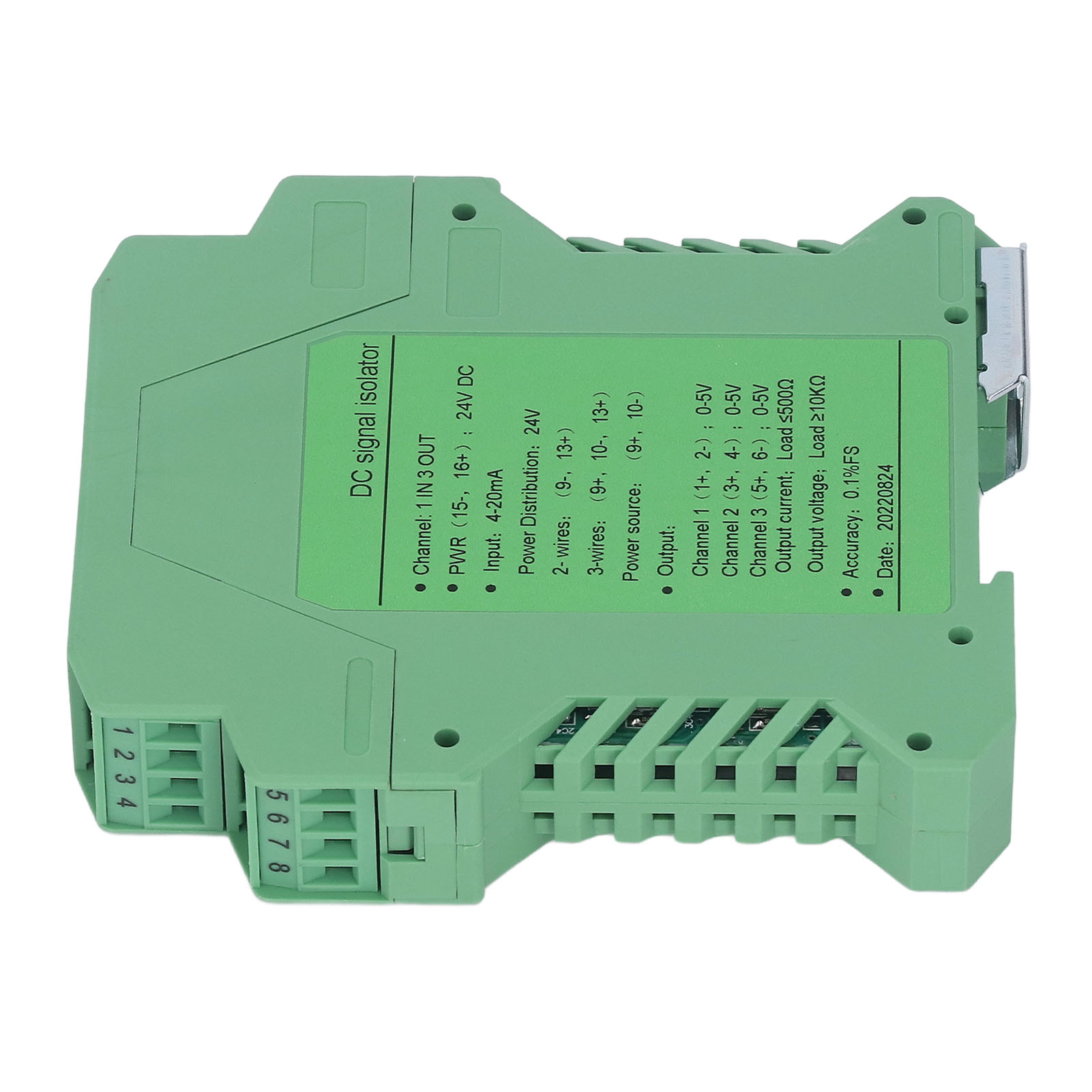 Eingang 3 Ausgänge Signalisolator, Gleichstrom- Und Spannungstransmitter Für Sps-automatisierung, 24v Gleichstromversorgung, 0-5v Ausgang, Industrieller Signalaufbereiter.