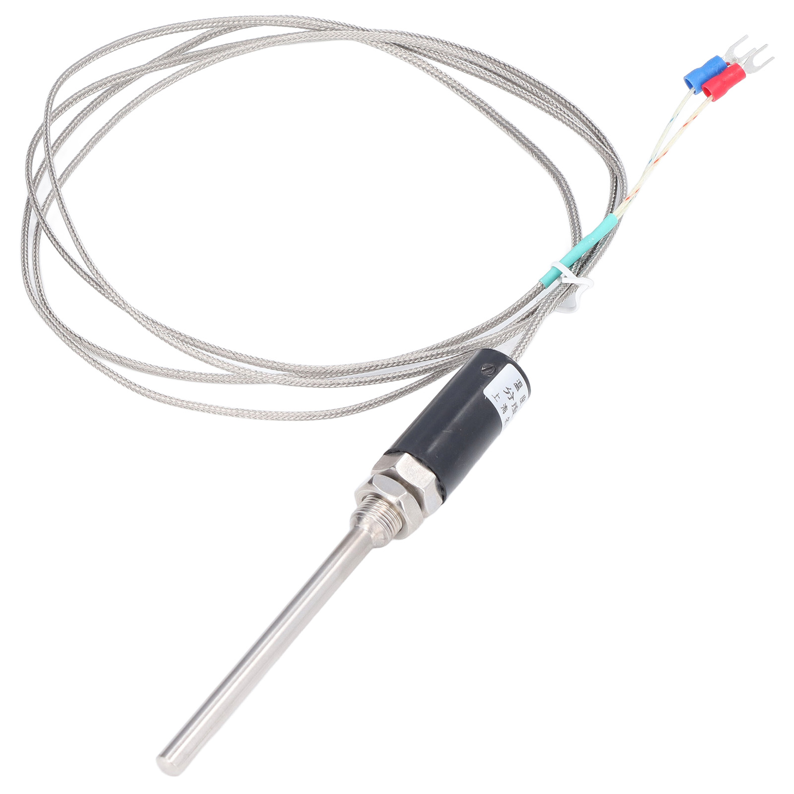 Thermoelement Typ K Mit Nichromummanteltem Draht, 100 Mm Gerader Stabfühler, Industrieller Temperatursensor, Präzise Hochtemperaturmessung.