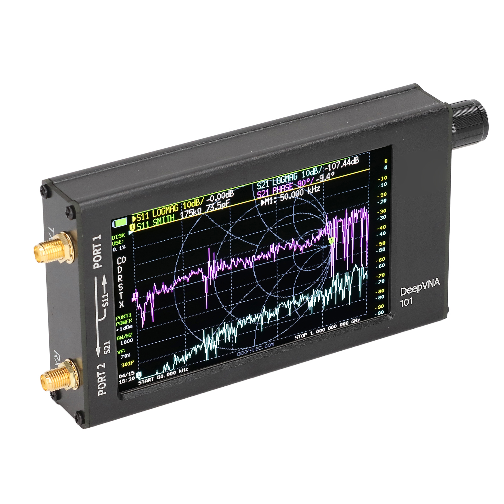 Tragbarer 4,3-zoll-vektornetzwerkanalysator, Hf-vhf-uhf-antennen-stehwellentester 10 Khz – 1,5 Ghz
