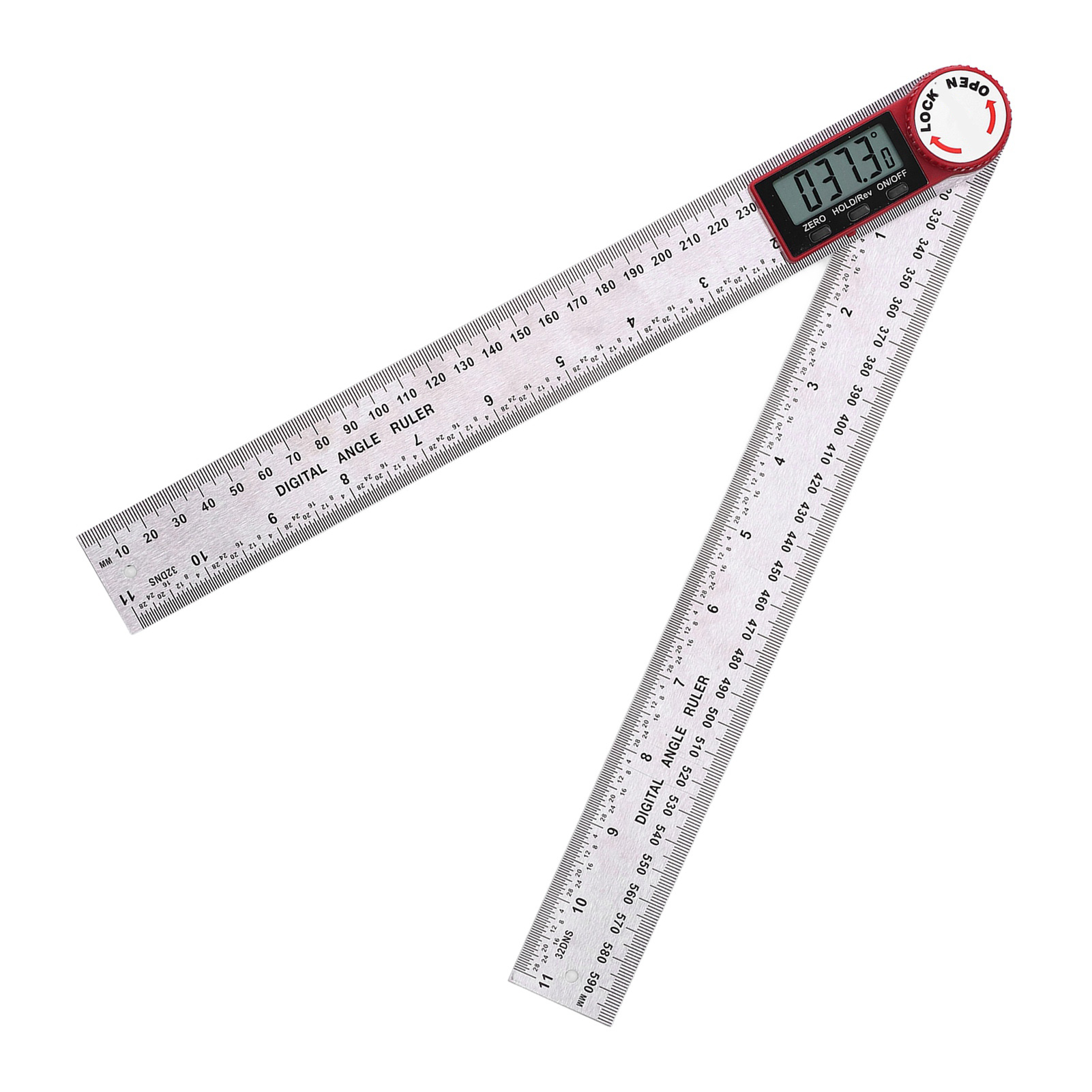 Digitaler 360°-winkelmesser Mit Digitalanzeige, Robustes, Tragbares Elektronisches Lineal Aus Edelstahl Für Holzarbeiten, 300 Mm Präzisionsmessung