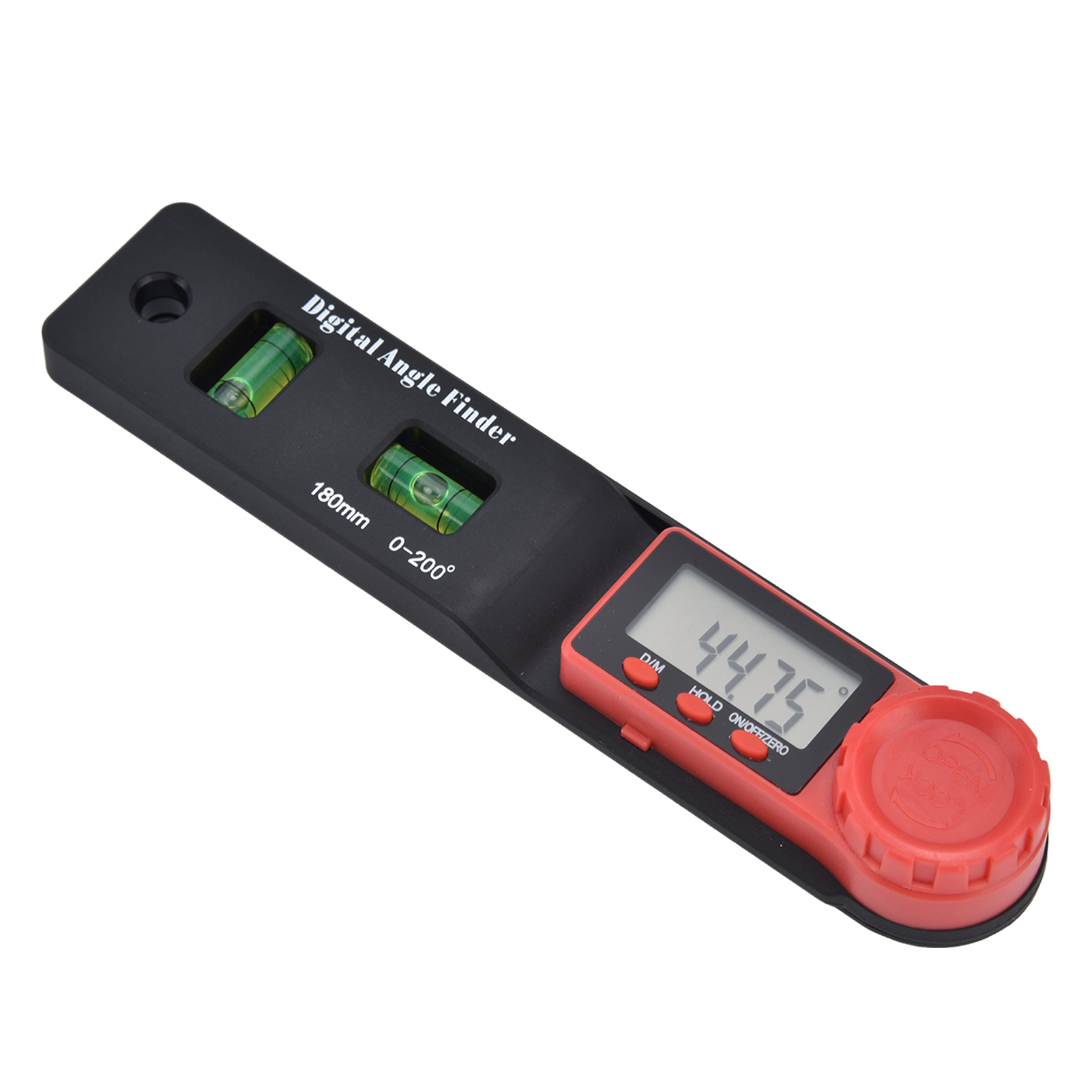 2-in-1 Digitales Winkelmesser Und Winkelmesser 0-200° Mit Wasserwaage, Präzisionswinkelmessgerät