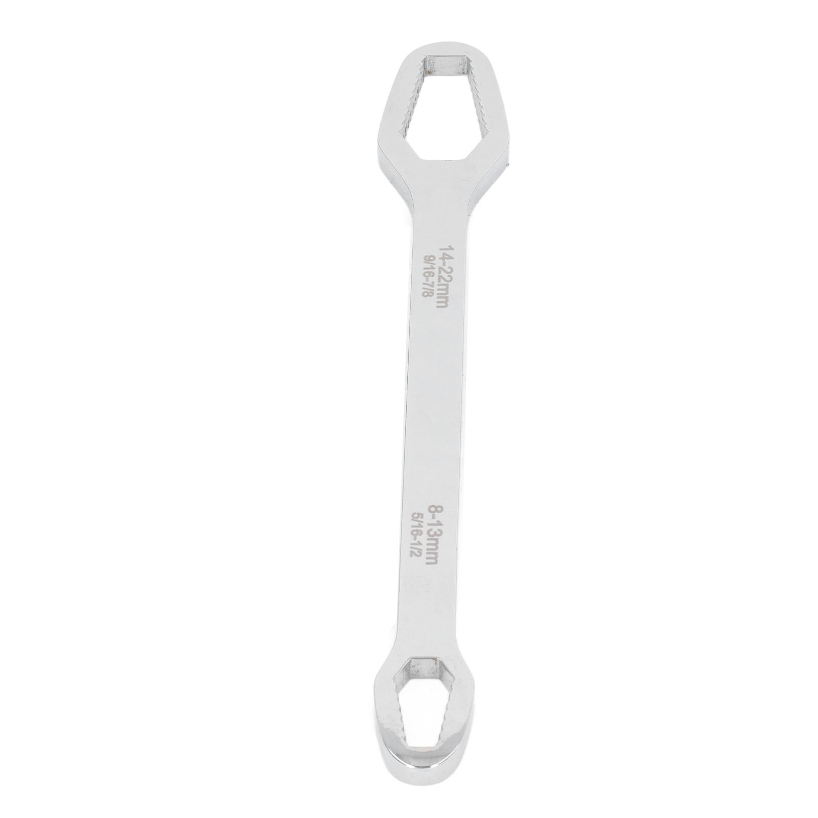 Universeller, Doppelseitiger Multifunktionsschlüssel, Robustes 8-mm-stahl-reparaturwerkzeug, 270 Mm Lang, 250 G Schwer, Dicke, Weiß Hochglanzverchromte Oberfläche