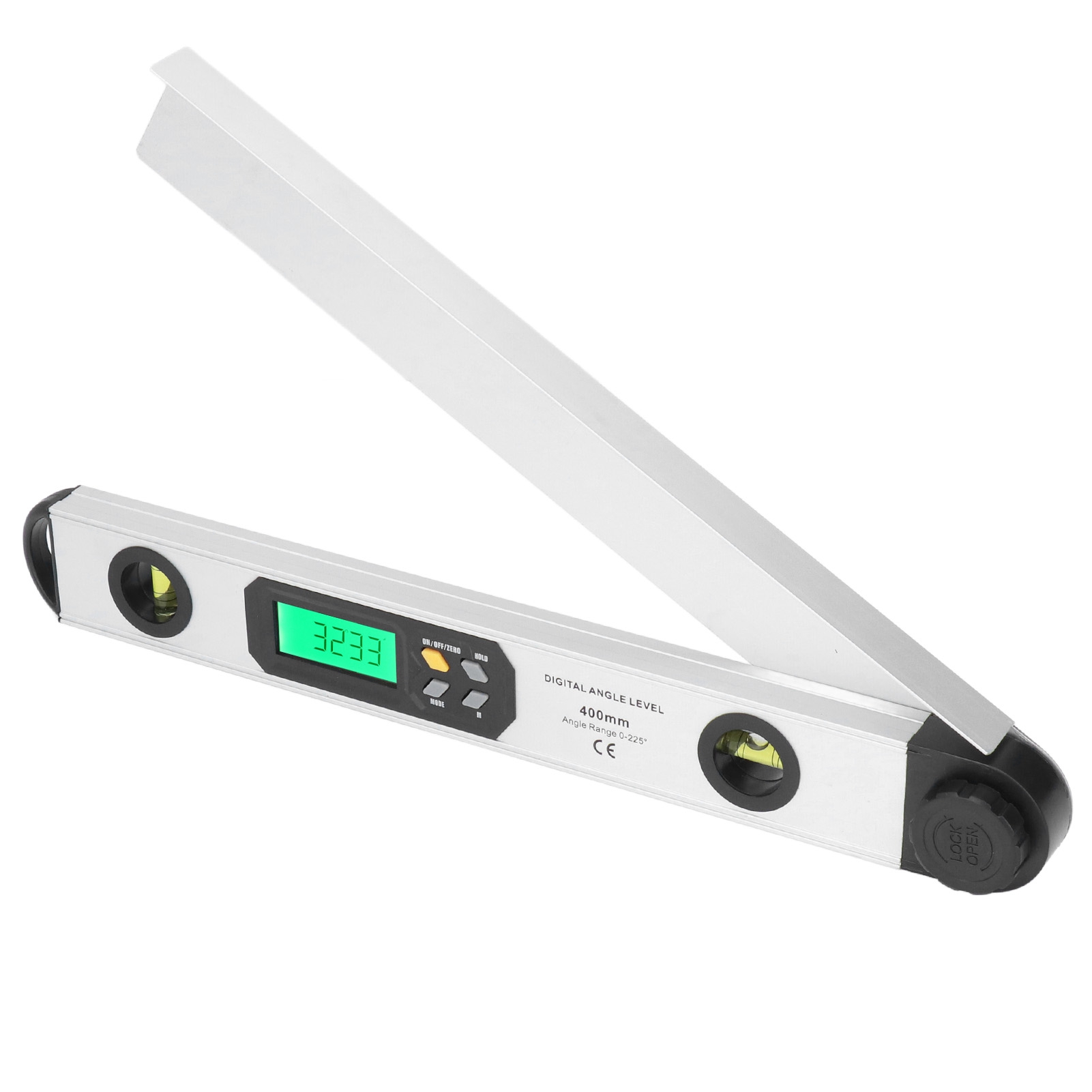 Digitale Wasserwaage Mit Verstellbarem Winkel Aus Aluminium, Elektronischer Winkelmesser 0–225° Mit Hochauflösendem Lcd-bildschirm, Silbernes Präzisionsmesswerkzeug