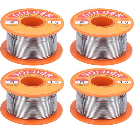 1 Mm Flussmittel-lötdrahtspule, 4 Spulen À 50 G, Hohe Reinheit, Zum Löten Und Hartlöten Ohne Reinigung.