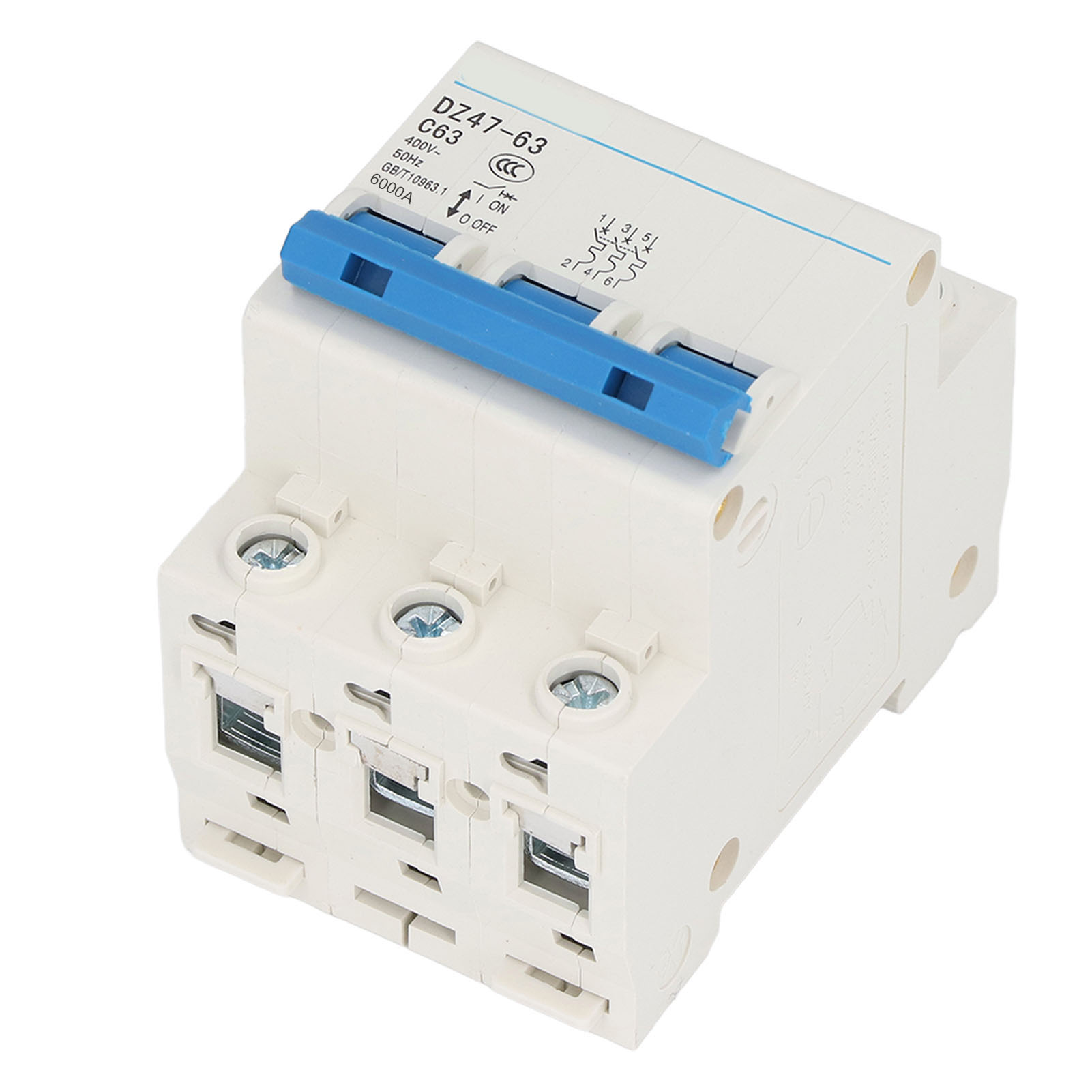 Miniatur-leistungsschalter 3p 63a 400v Ac, Din-schienenmontage, 4500a/6000a Abschaltvermögen, Universell