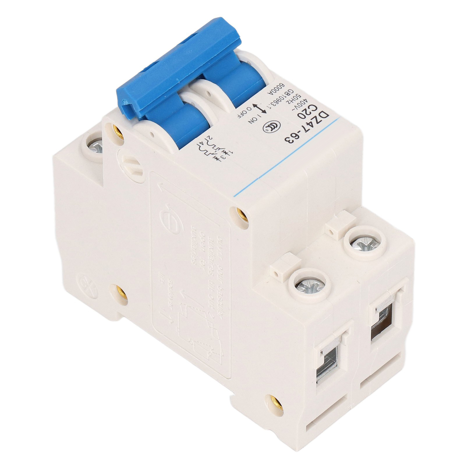 Modularer 2p-fehlerstromschutzschalter 20a Dz47-63 C20, 400v, Din-schiene, Fehlerstromtrennschalter