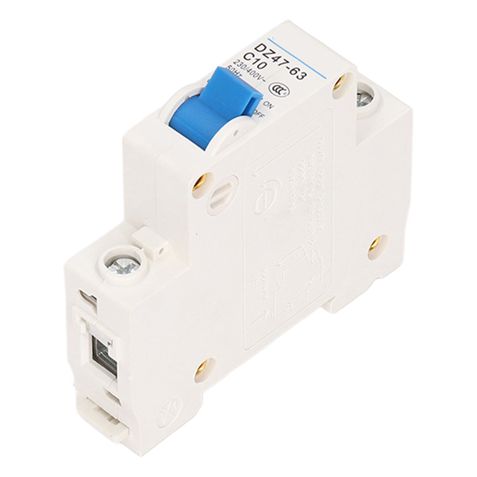 Modularer 1-poliger Fehlerstromschutzschalter 10 A Dz47-63 C10, Din-schiene, 230 V/400 V, Schutzschalter