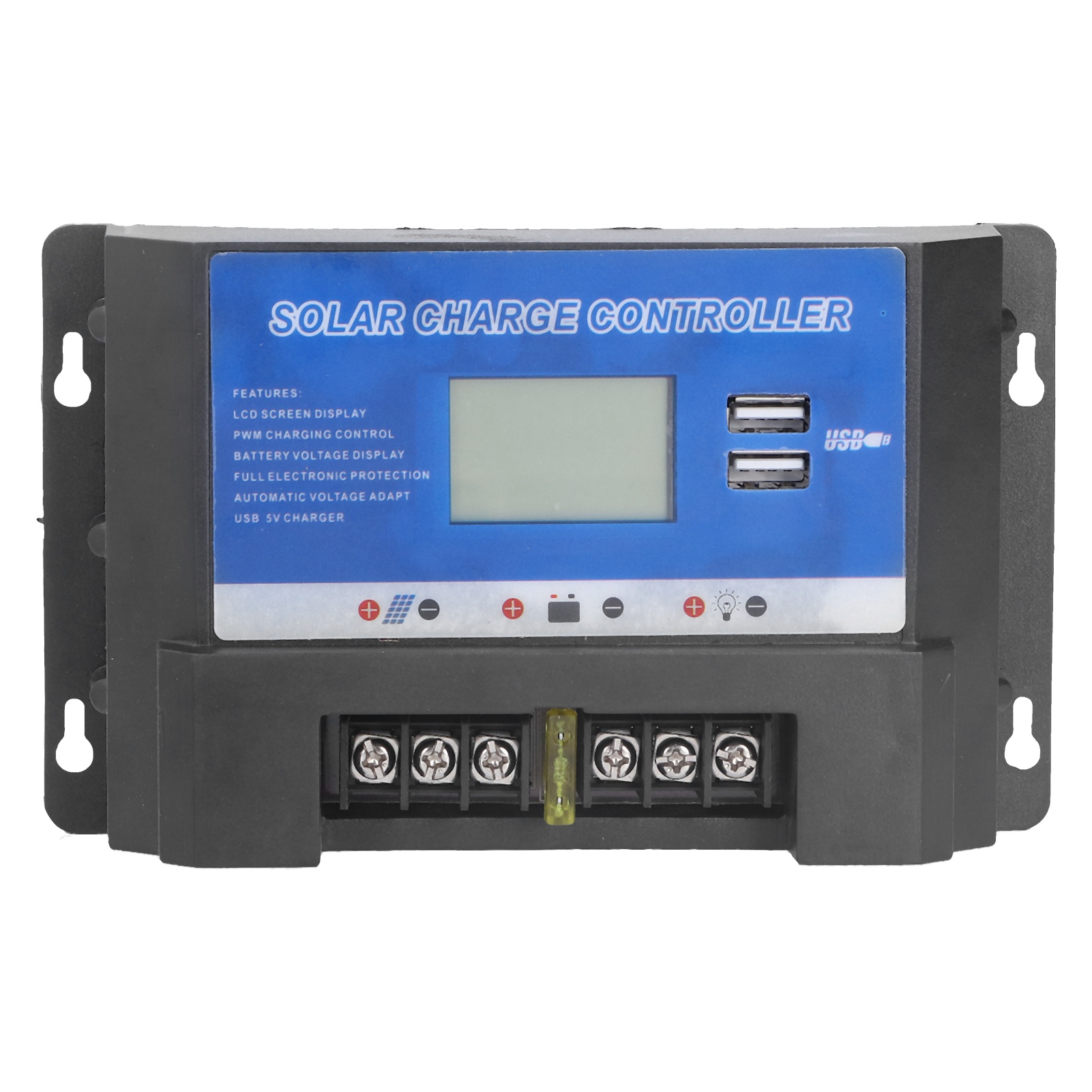 30-a-solarladeregler Mit Lcd-bildschirm, Zwei Usb-anschlüssen, Robustem Pv-modul Und Langlebigem Batterieregler