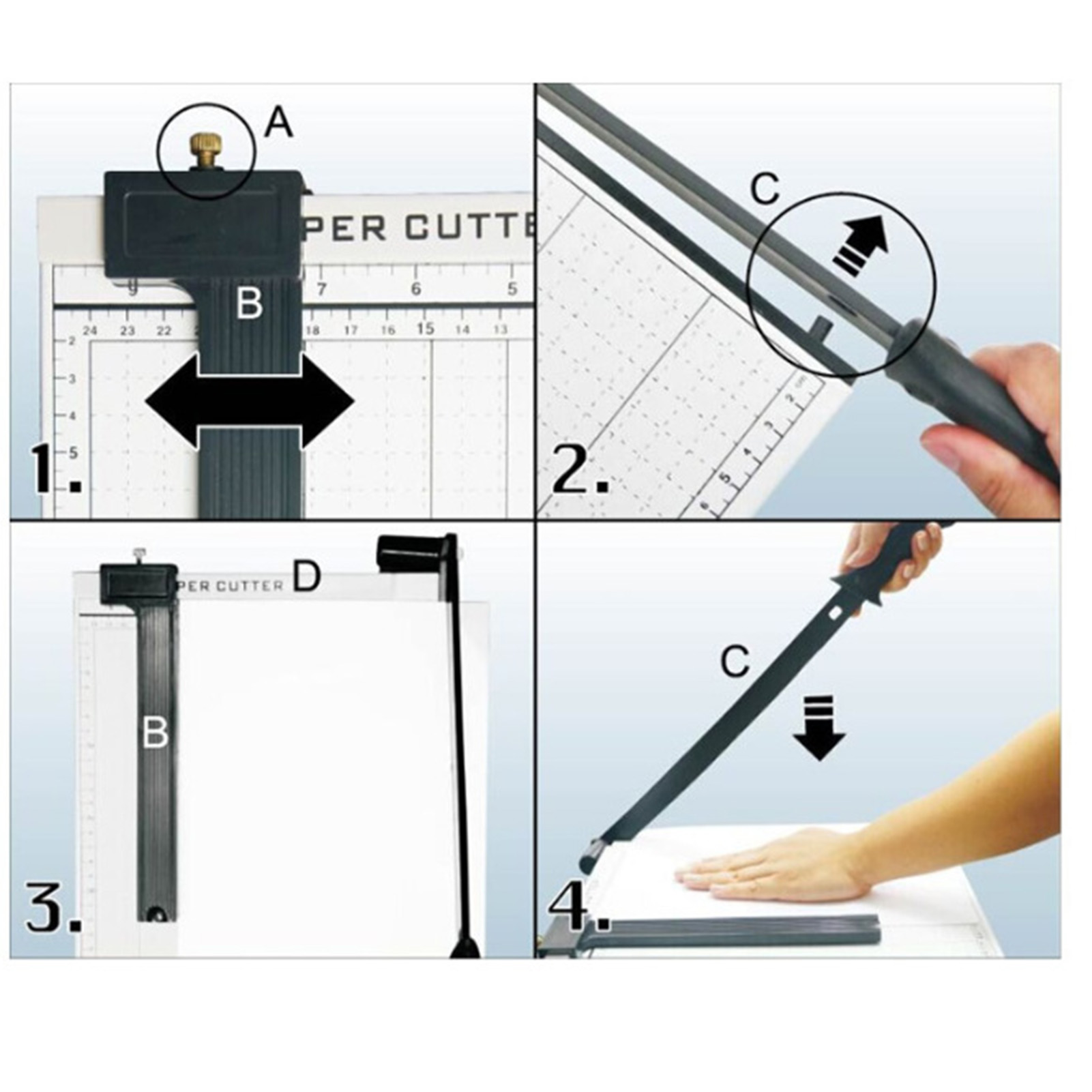 Manueller Stahlpapierschneider, A4 A3 Tischpapierschneider, Foto- Und Dokumentenschneidemaschine Für Schule, Büro, Werkstatt.