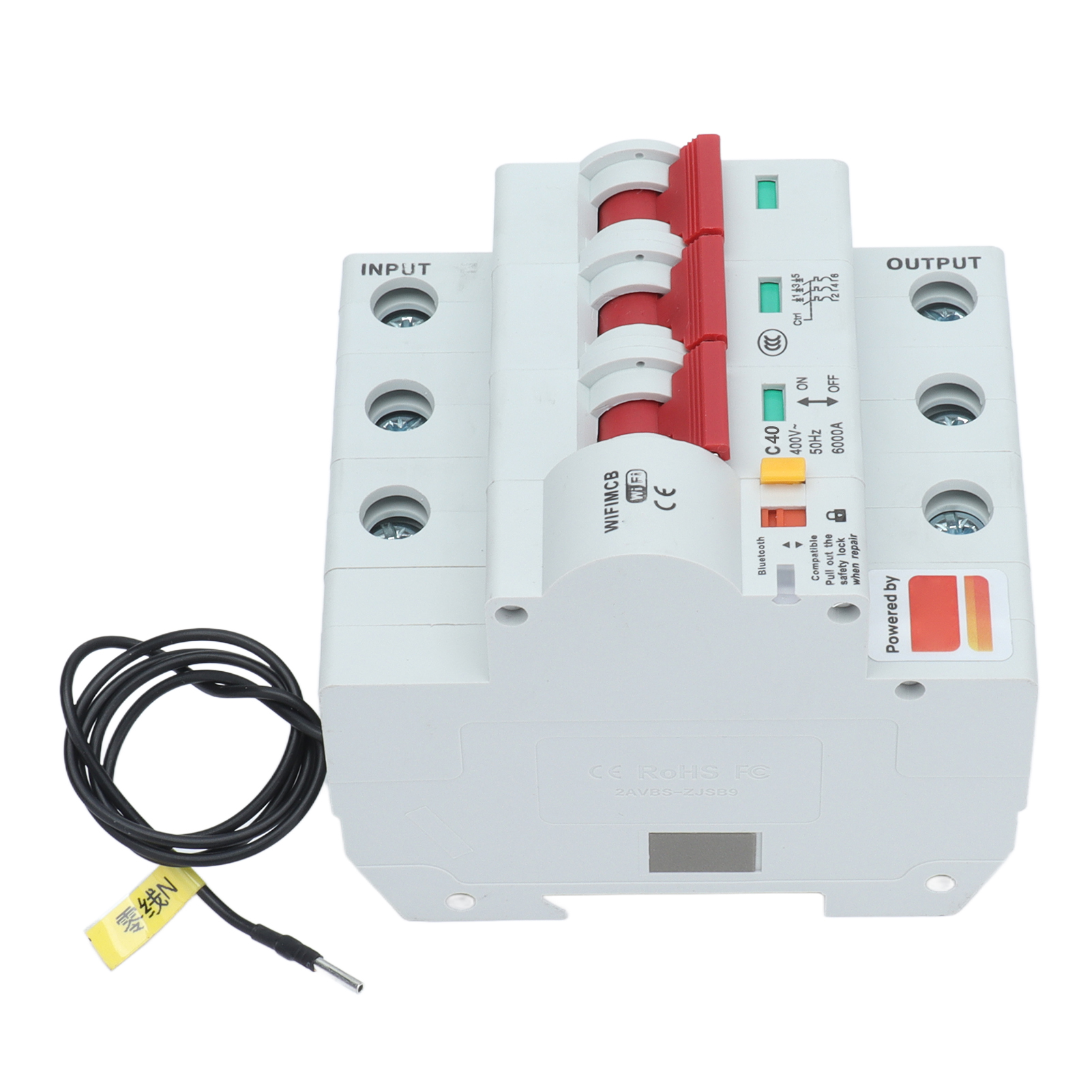 Intelligenter 3-poliger 40-a-400-v-wechselstrom-leistungsschalter Mit Differenzialschutz, Bluetooth-/wlan-fernbedienung Und Automatischer Schaltfunktion Mit Fehlerstromerkennung