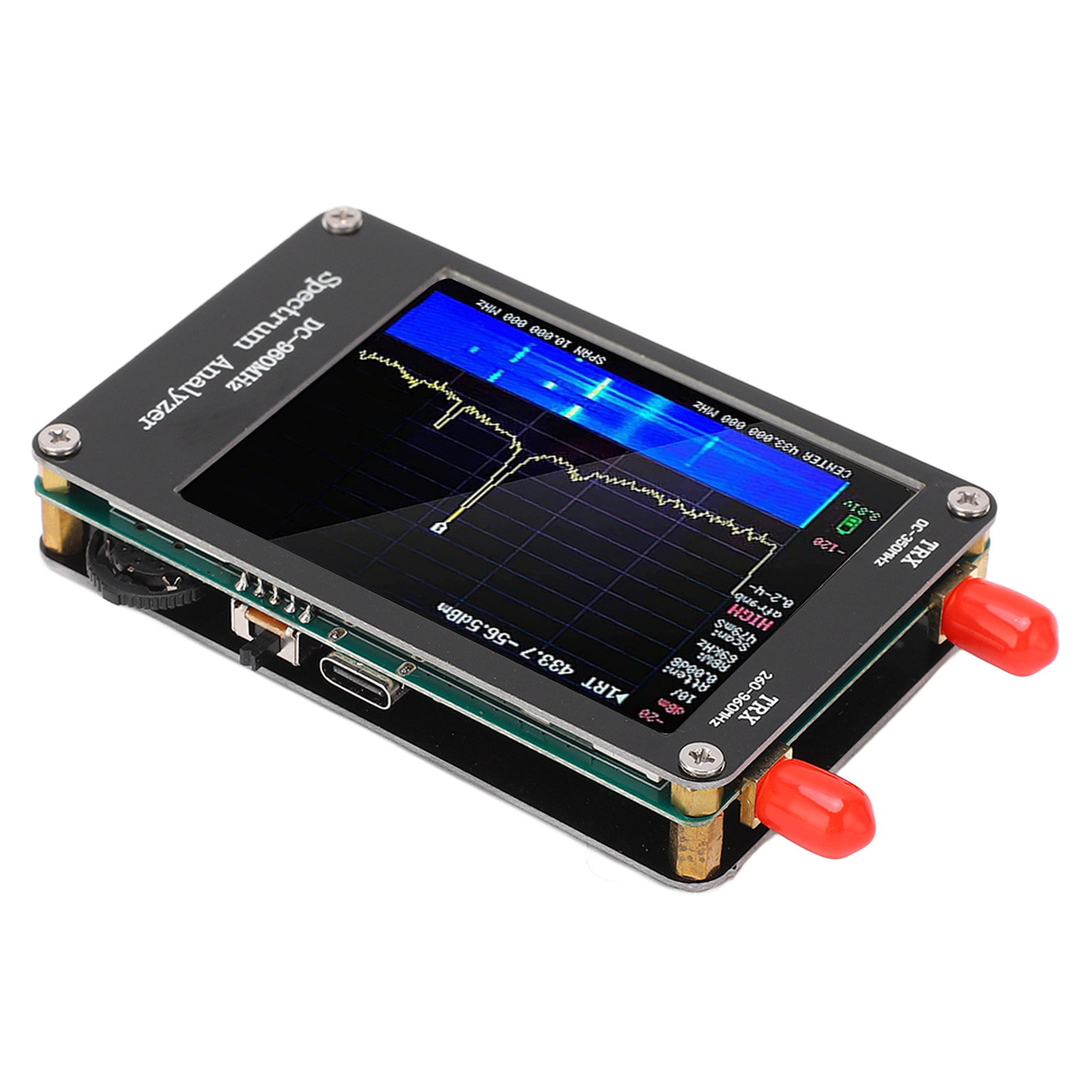 Tragbarer Mf/hf/vhf/uhf-spektrumanalysator, 2,8-zoll-touchscreen, 4 Betriebsmodi, Signalgenerator, Breitbandeingang, Hf-tester Für Amateurfunker.