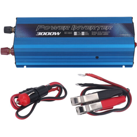 3000-w-sinus-wechselrichter Für Kfz Mit Lüfter Und Usb-anschluss, 12 V Dc Auf 220 V Ac, 50 Hz, Blau