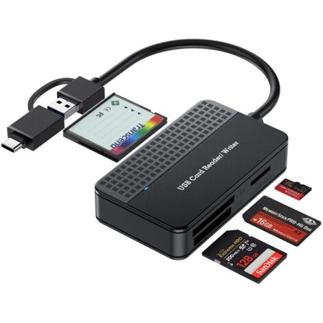 4-in-1 Speicherkartenleser – Usb 3.0- Und Usb-c-adapter Für Microsd, Sd, Compactflash Und Ms Duo/pro