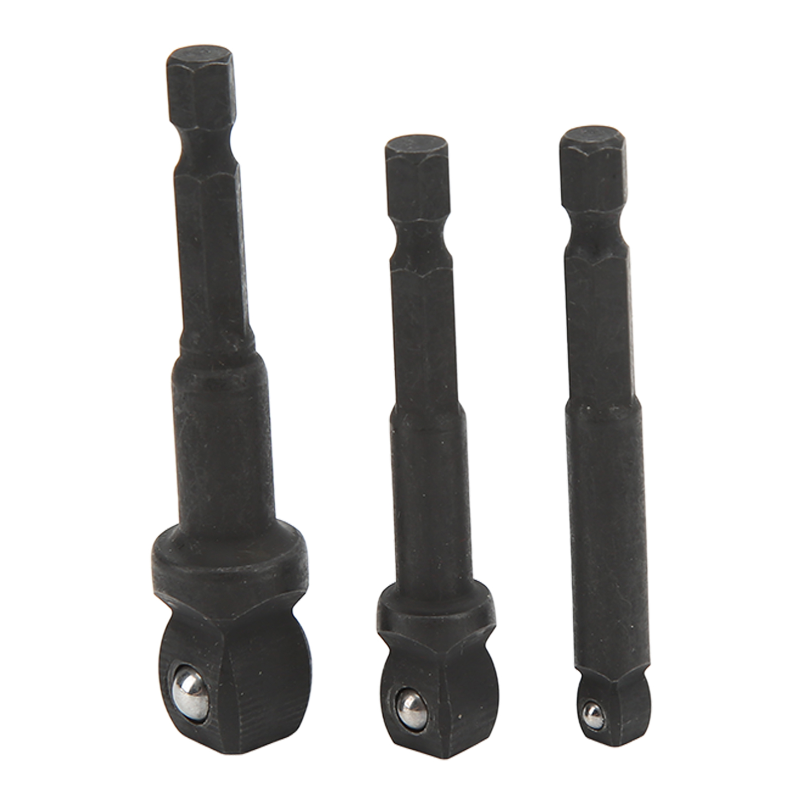Set Mit 3 Steckschlüsseladaptern 1/2", 3/8", 1/4", Sechskantschaft, Chrom-vanadium-stahl, Professionelles Werkzeugset