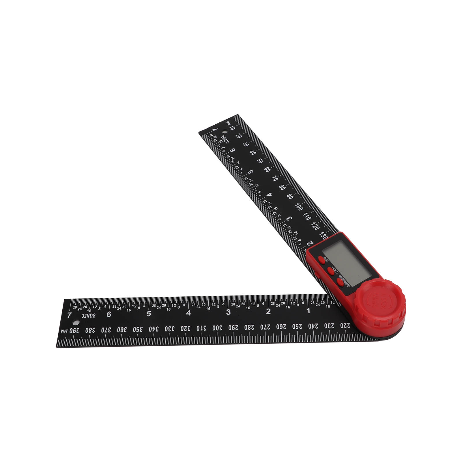 Digitaler 2-in-1-winkelmesser Aus Leichtem, Schwarzem Kunststoff, 200-mm-digitalwinkelmesser Mit Lcd-bildschirm, Praktisches Und Präzises Messwerkzeug Für Heimwerker.