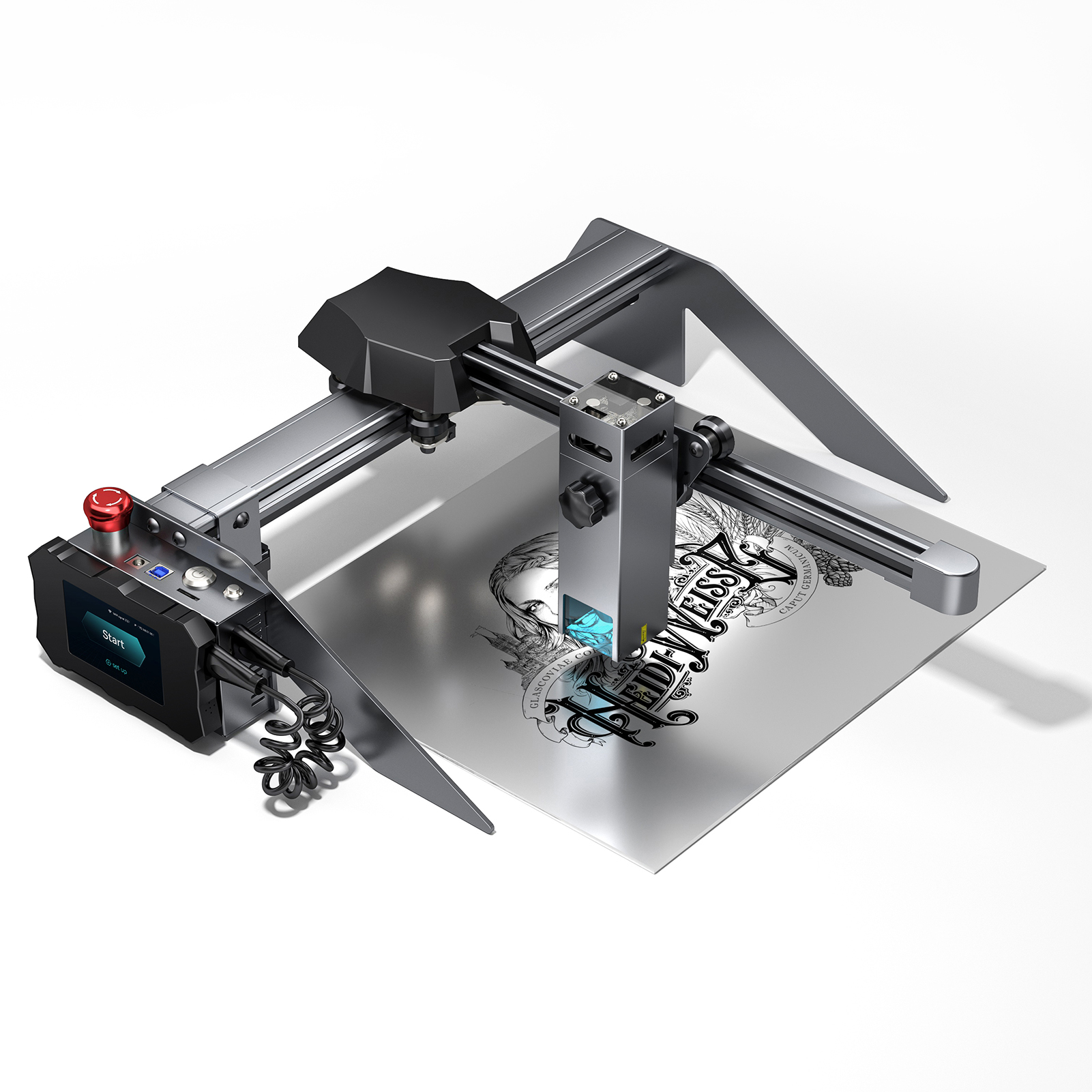 Hochpräziser, Tragbarer Lasergravierer, Gravier- Und Schneidemaschine, Eu-stecker 100–240 V, Multifunktionales Markierungswerkzeug Für Holz, Metall Und Leder