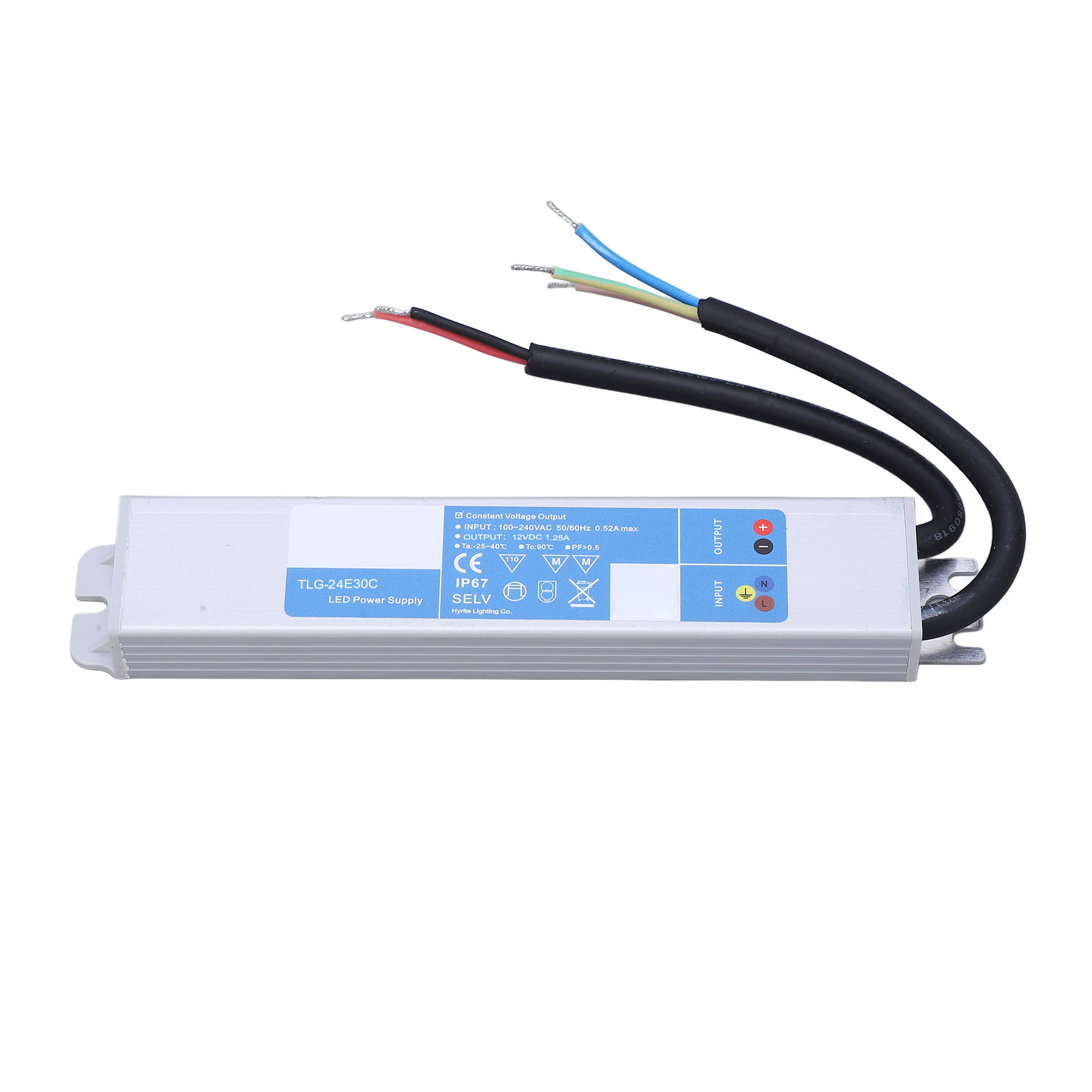 24v 30w Ip67 Wasserdichtes Led-netzteil, Wasserdichter Transformator Für Außenstrahler, Dc24v Netzteil, 100-240vac Eingang, Wasserdichter Treiber Für Led-streifen Und Gartenbeleuchtung.