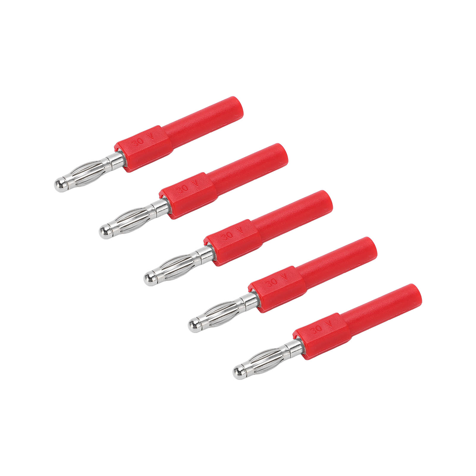 4-mm-x5-bananenstecker, Robuster Adapter, Hervorragende Leitfähigkeit, 4-mm-auf-2-mm-umwandlung, Roter Bananenstecker
