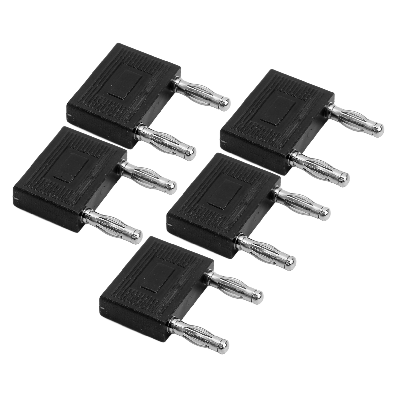 5er-packung Vernickelte Doppelbananenstecker, 2-wege-kupferverbinder Für Lautsprecherkabel, Schwarz